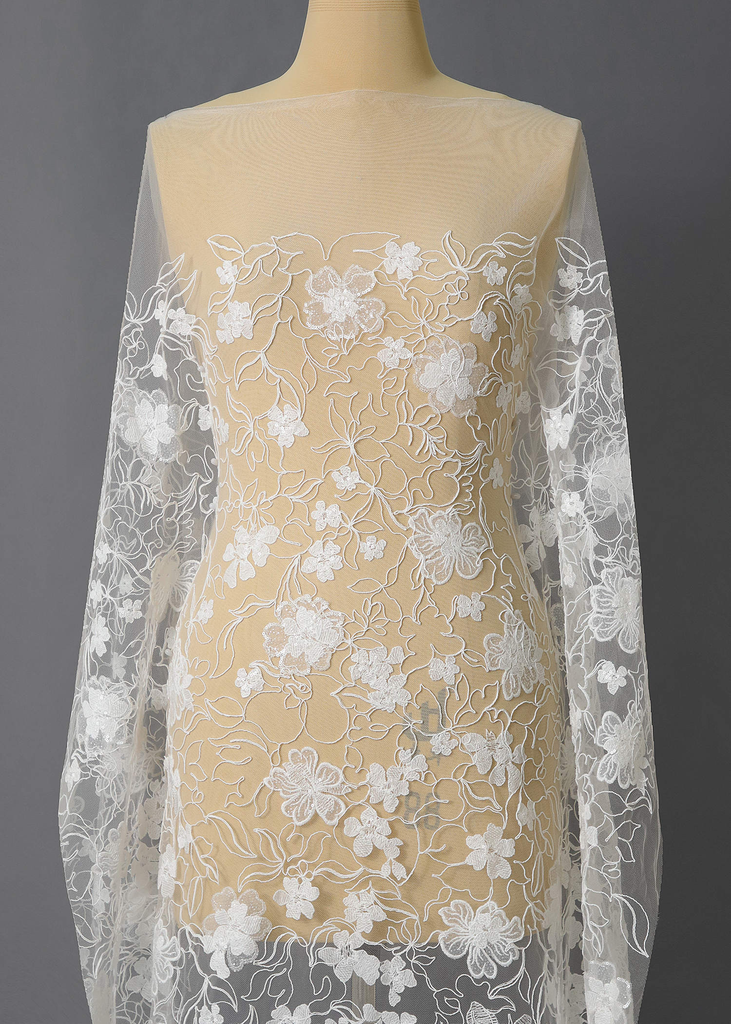 Yanzi corded bead embroidered lace with sequin  (YZC013)