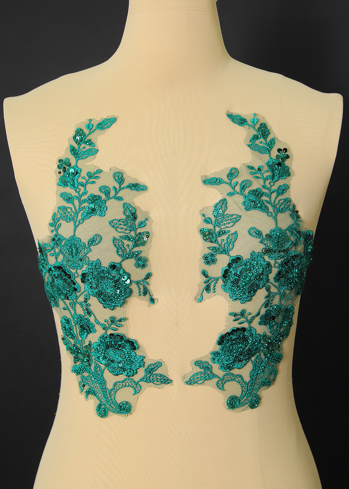 Yanzi beaded sequin embroidery applique floral (YZOH191)
