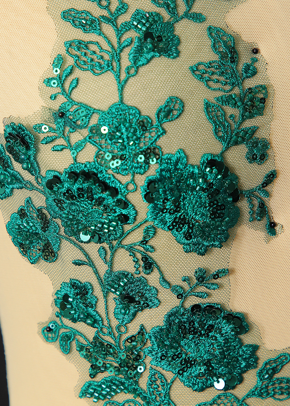 Yanzi beaded sequin embroidery applique floral (YZOH191)