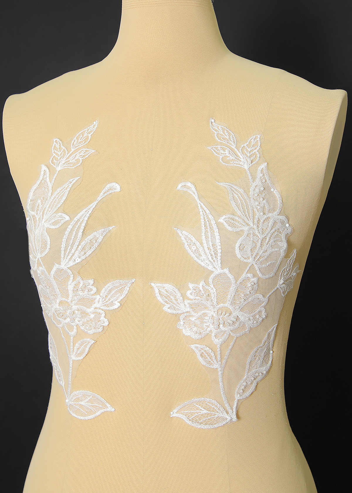 Yanzi beaded sequin embroidery applique floral (YZOH216)