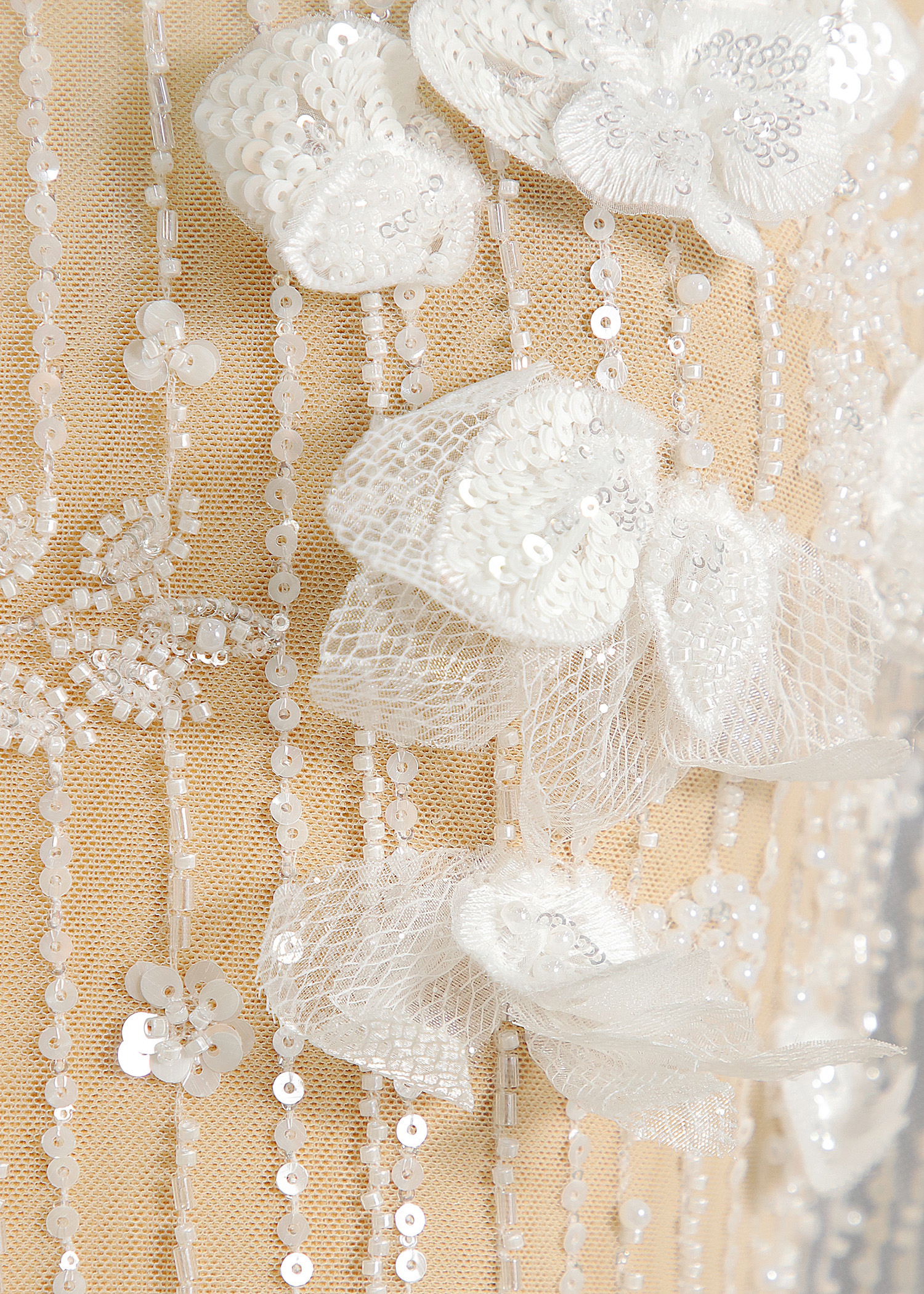 Yanzi 3D floral embroidered lace with beaded sequin  (YZ3D032)