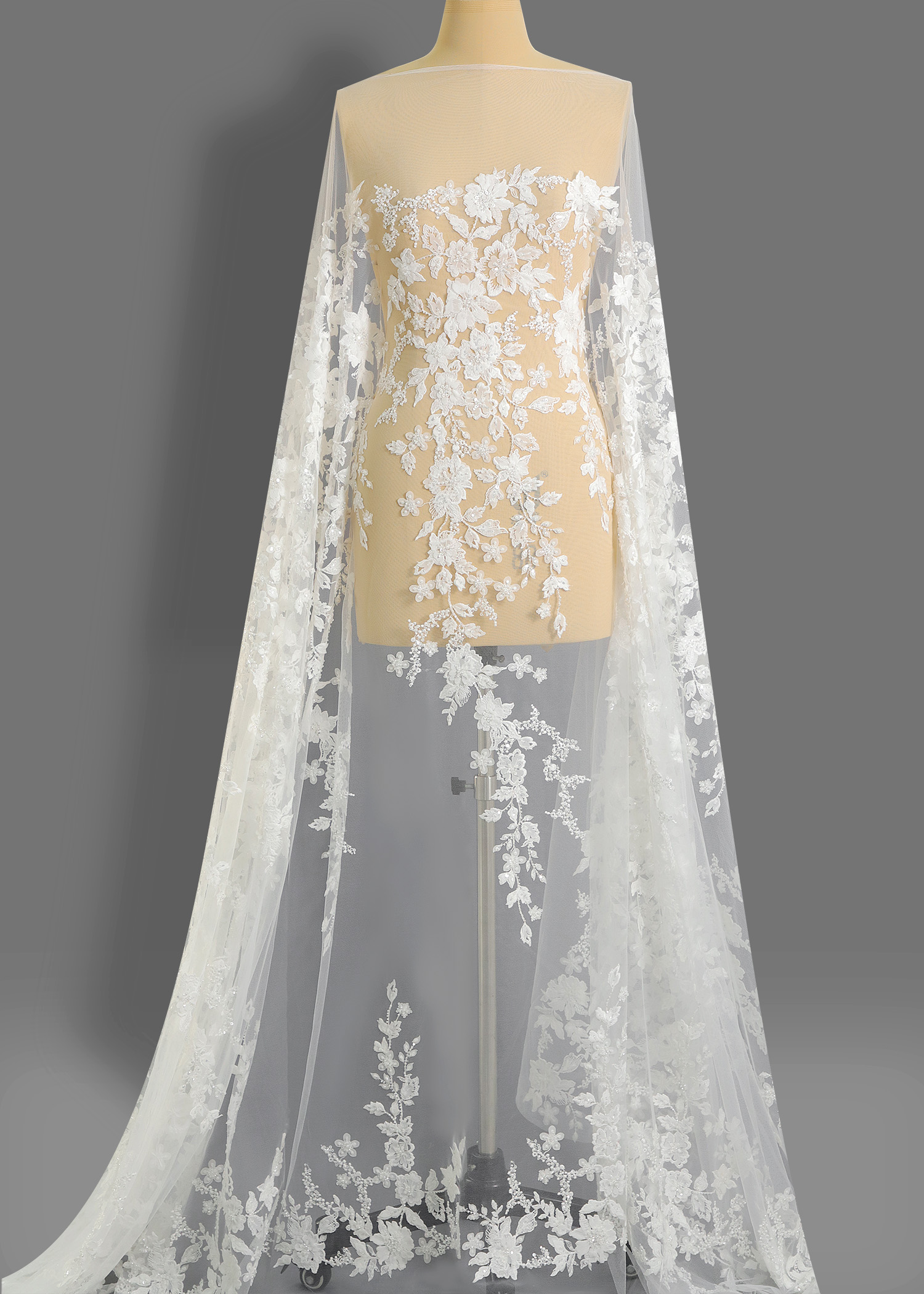 Yanzi floral Laser beaded sequin embroidered lace (YZZX479)