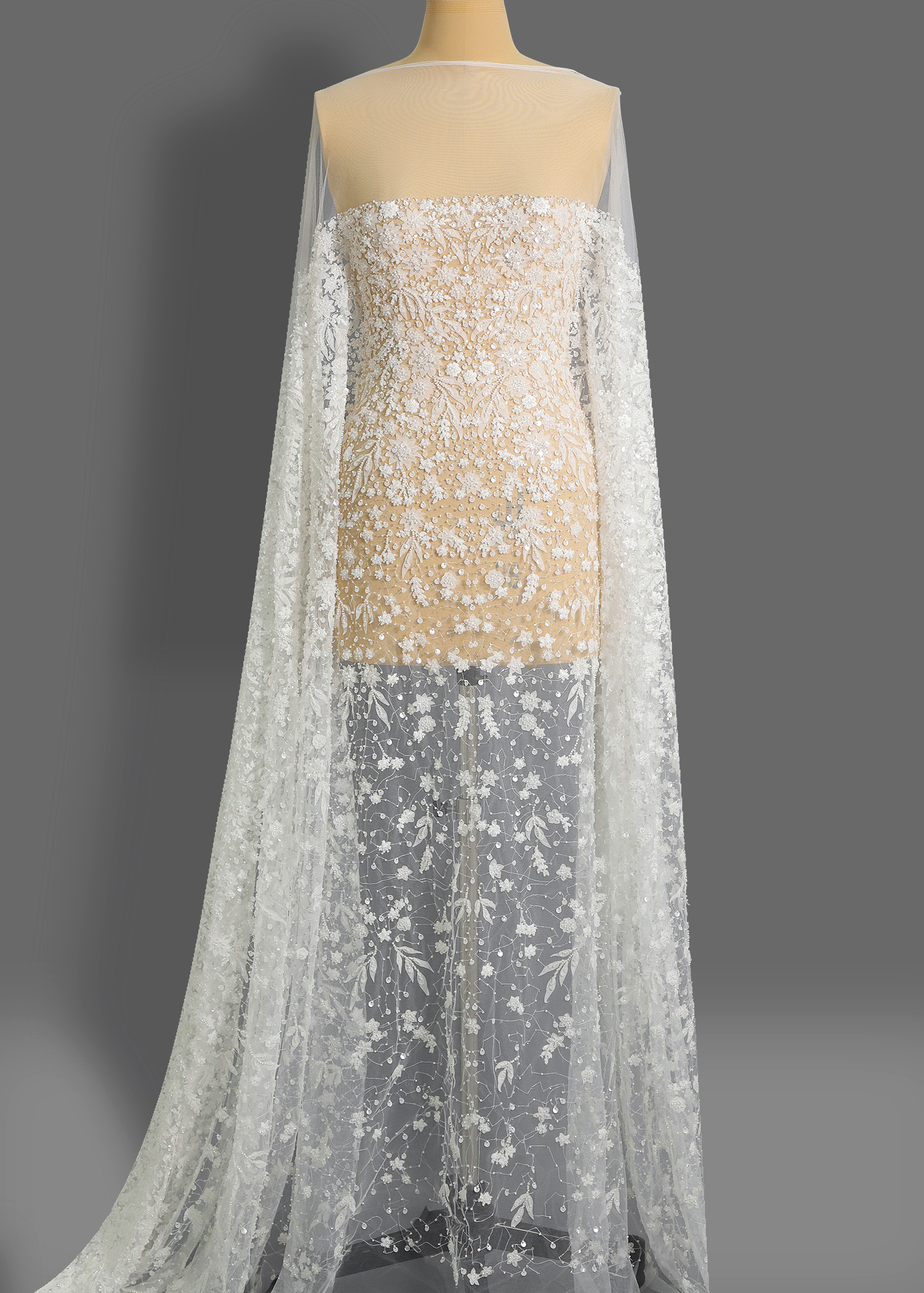 Yanzi floral Laser beaded sequin embroidered lace (YZZX277)