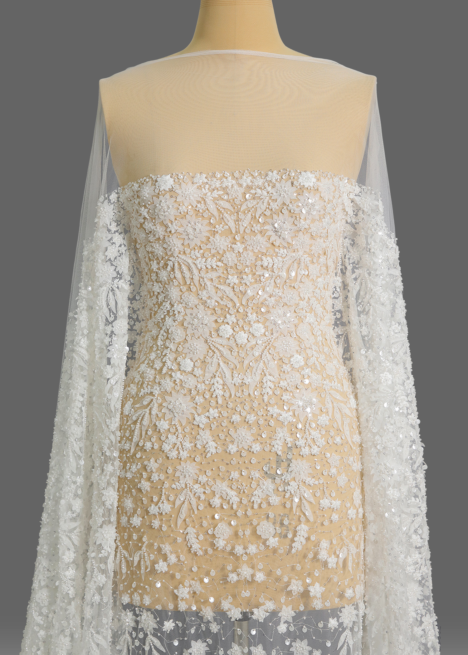 Yanzi floral Laser beaded sequin embroidered lace (YZZX277)