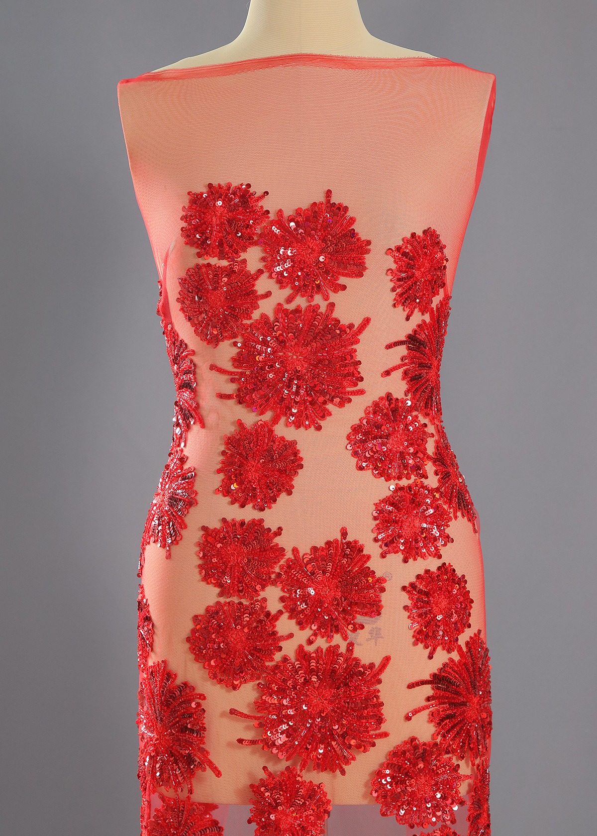 Yanzi colorful beaded lace dress fabric (YZZX598A）