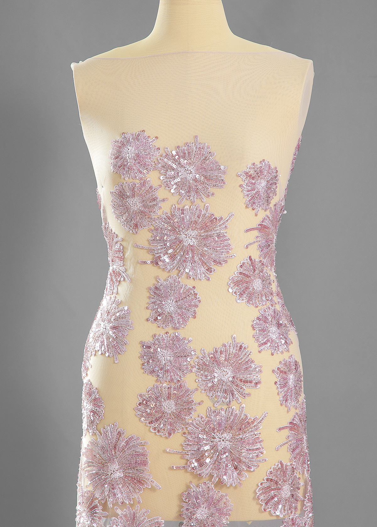 Yanzi colorful beaded lace dress fabric (YZZX598A）
