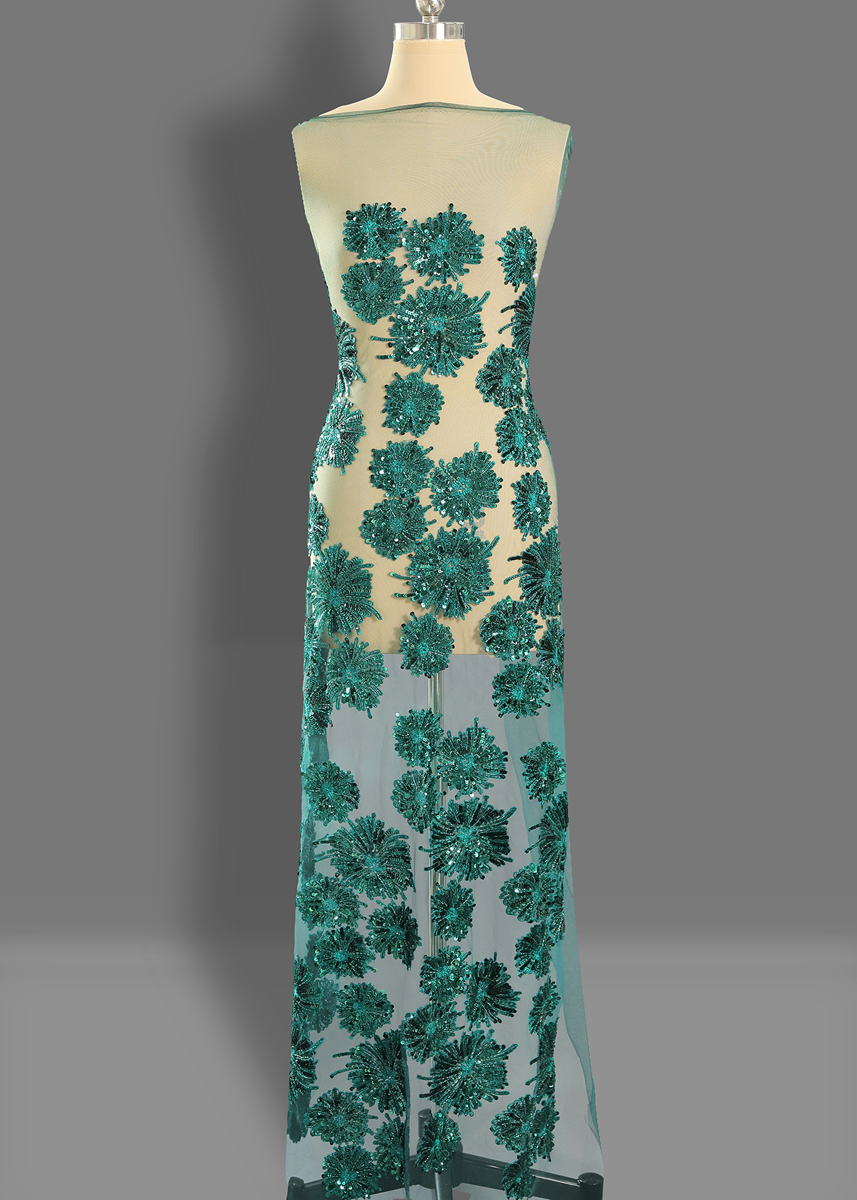 Yanzi colorful beaded lace dress fabric (YZZX598A）