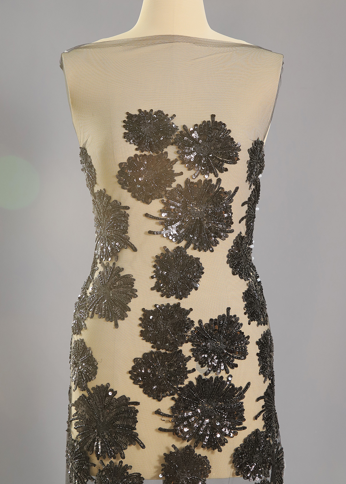 Yanzi colorful beaded lace dress fabric (YZZX598A）