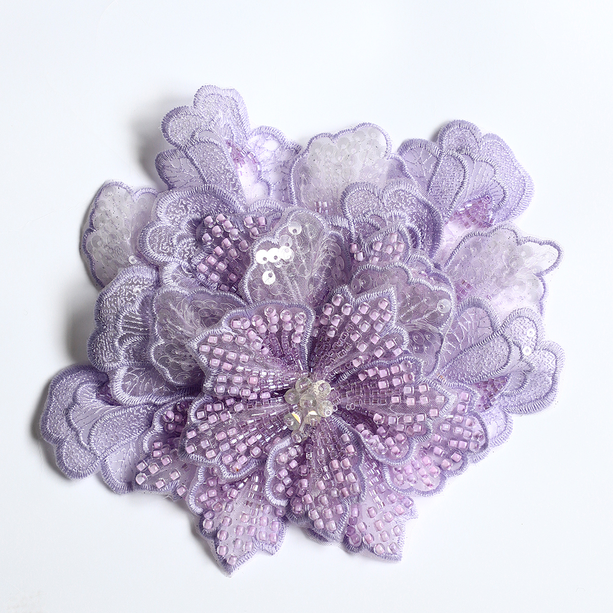 Yanzi Handmade 3d Flower Sequin Beads Applique(YZLQ021)