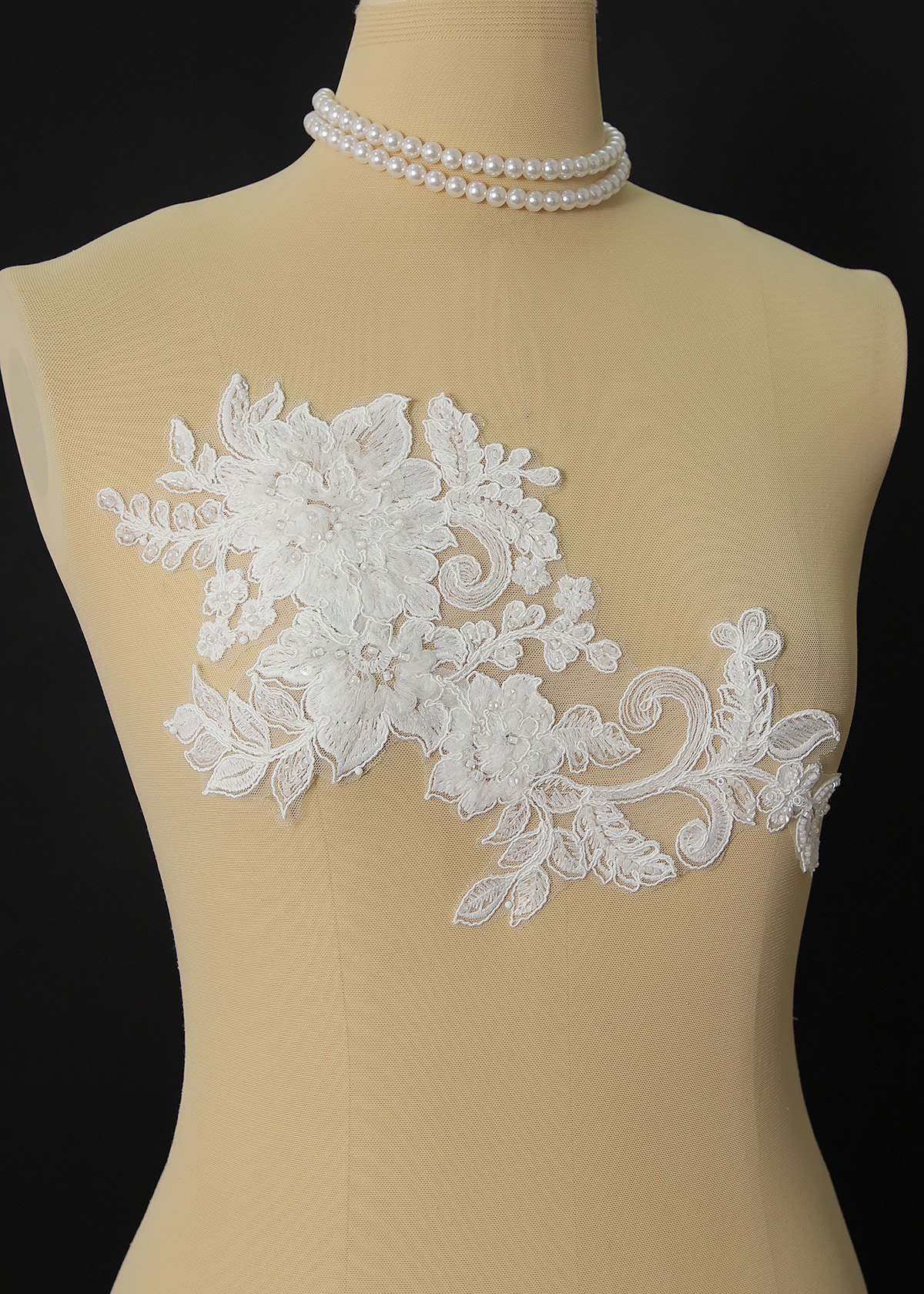 Yanzi beaded sequin embroidery applique floral (YZOH217)