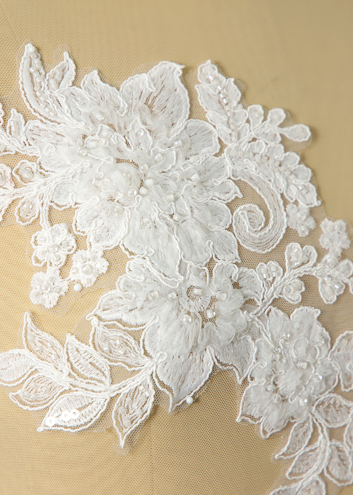 Yanzi beaded sequin embroidery applique floral (YZOH217)