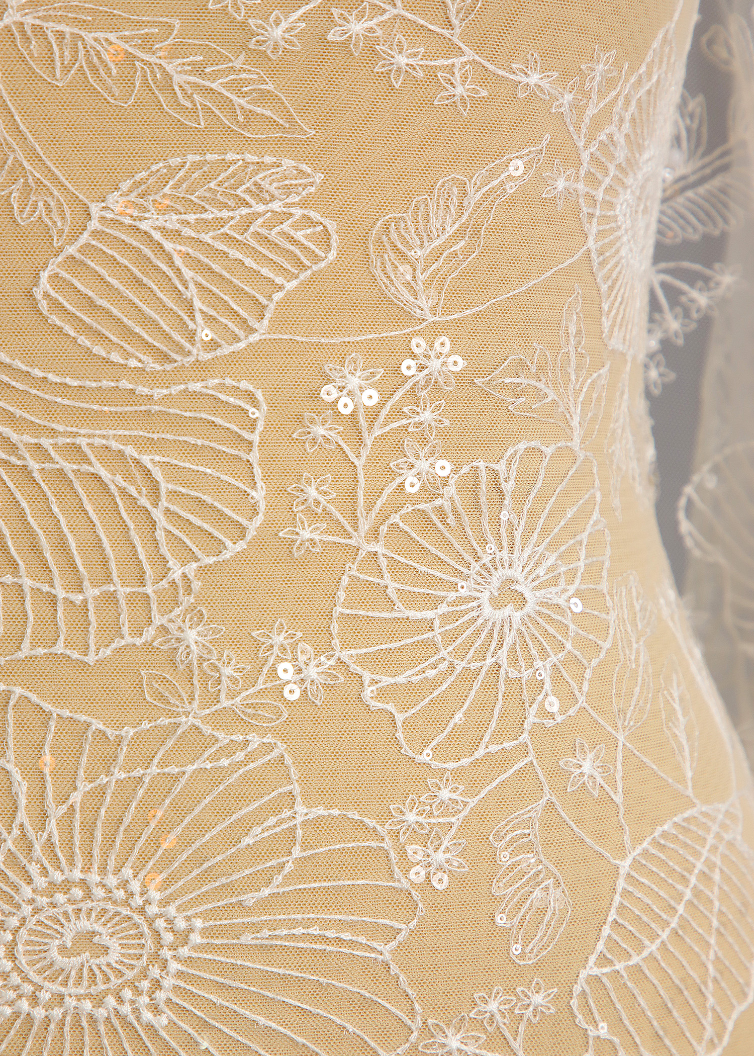 Yanzi bridal fabric luxury embroidery beads sequins lace (YZZX1026)