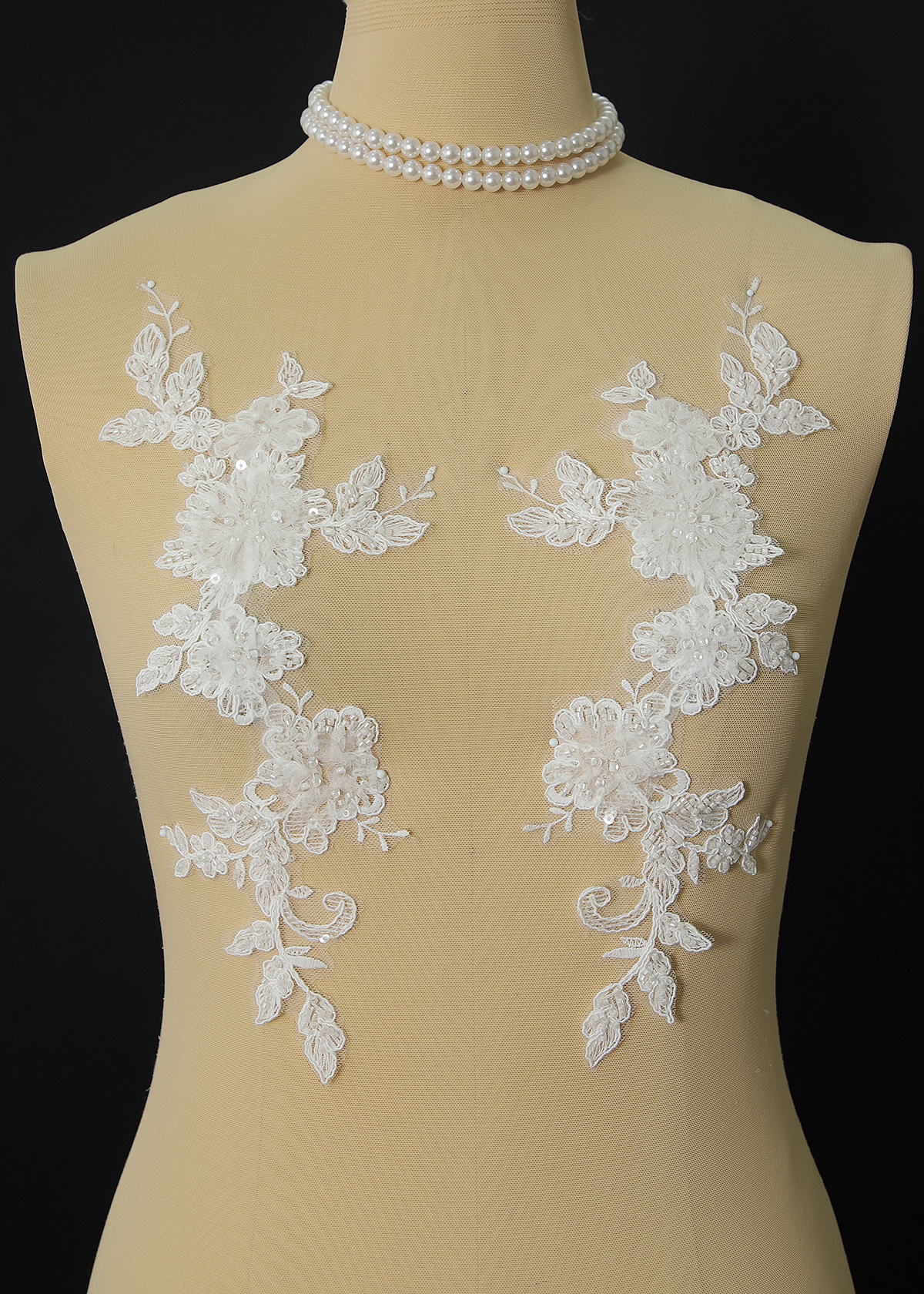 Yanzi beaded sequin embroidery applique floral (YZOH235)