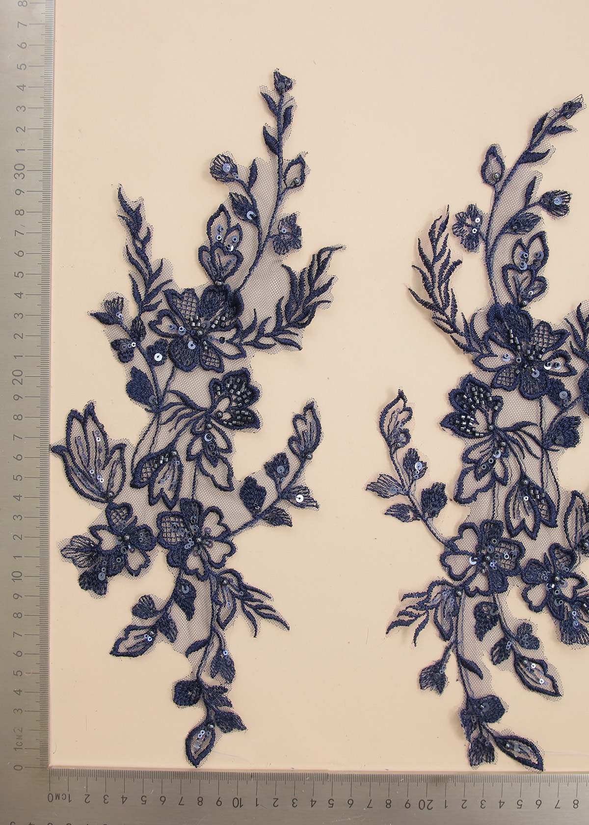 Yanzi beaded sequin embroidery applique floral (YZOH202)