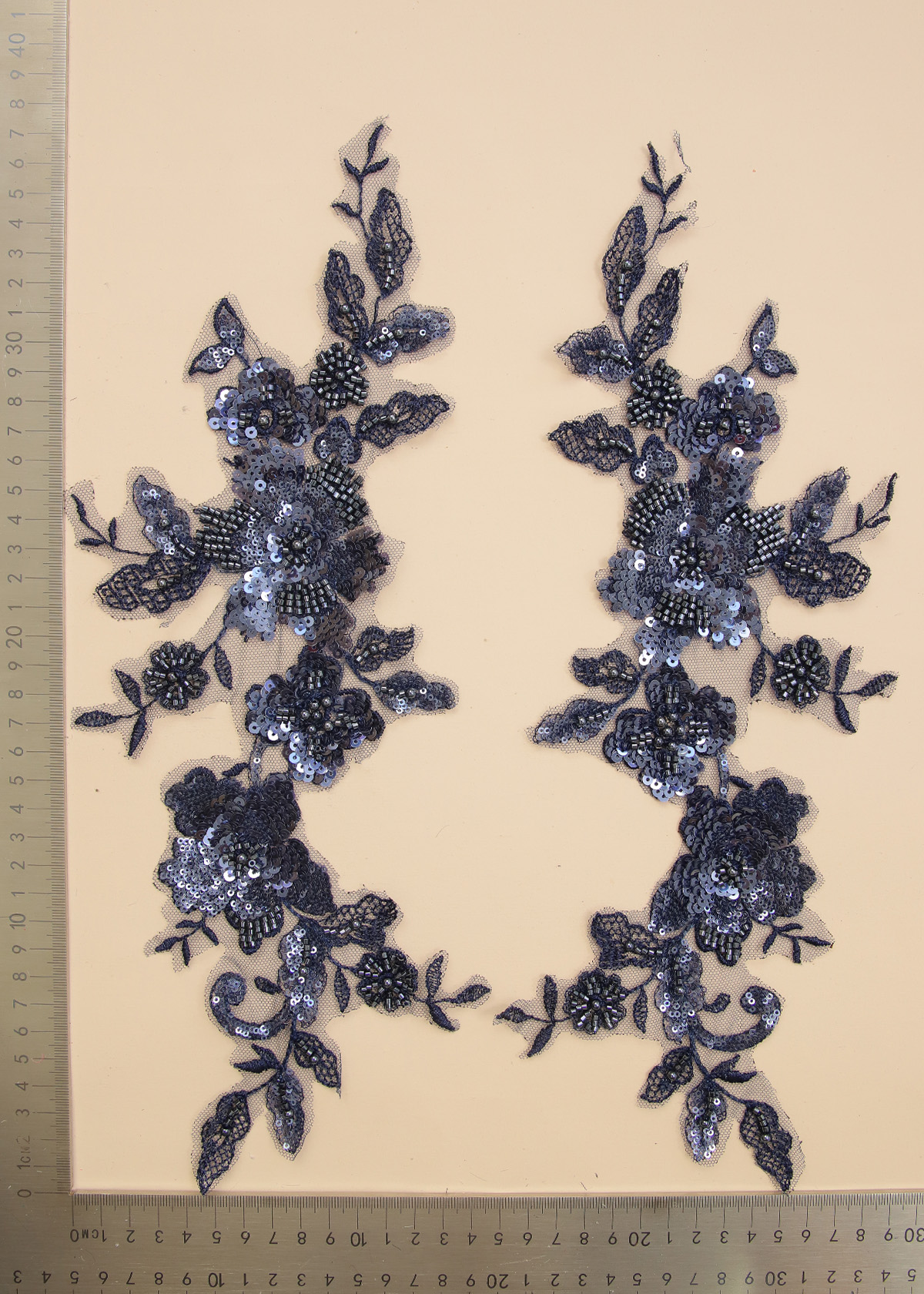 Yanzi beaded sequin embroidery applique floral (YZOH205)