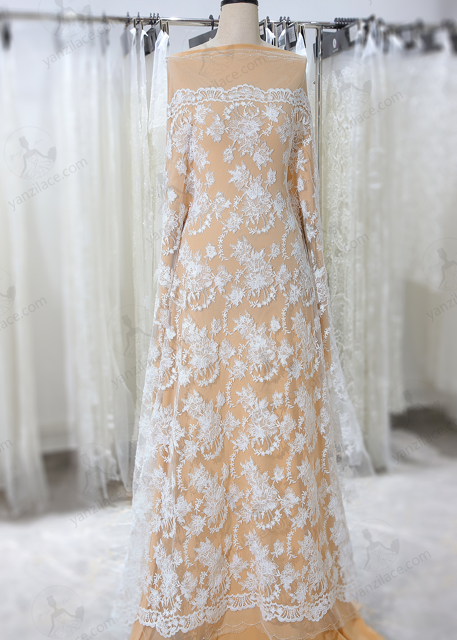 Yanzi corded bead embroidered lace with sequin  (YZC011)