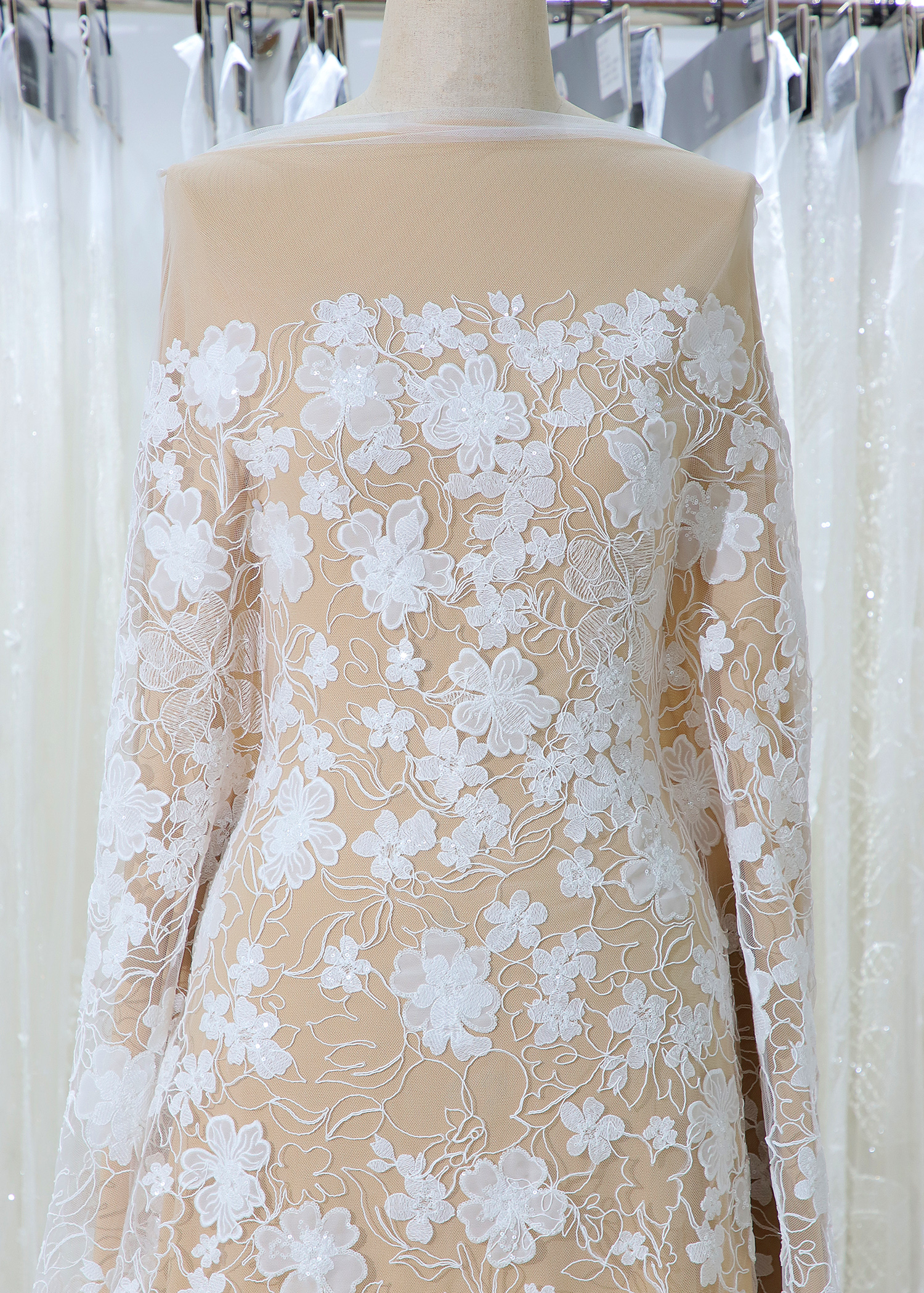 Yanzi corded bead embroidered lace with sequin  (YZC013)