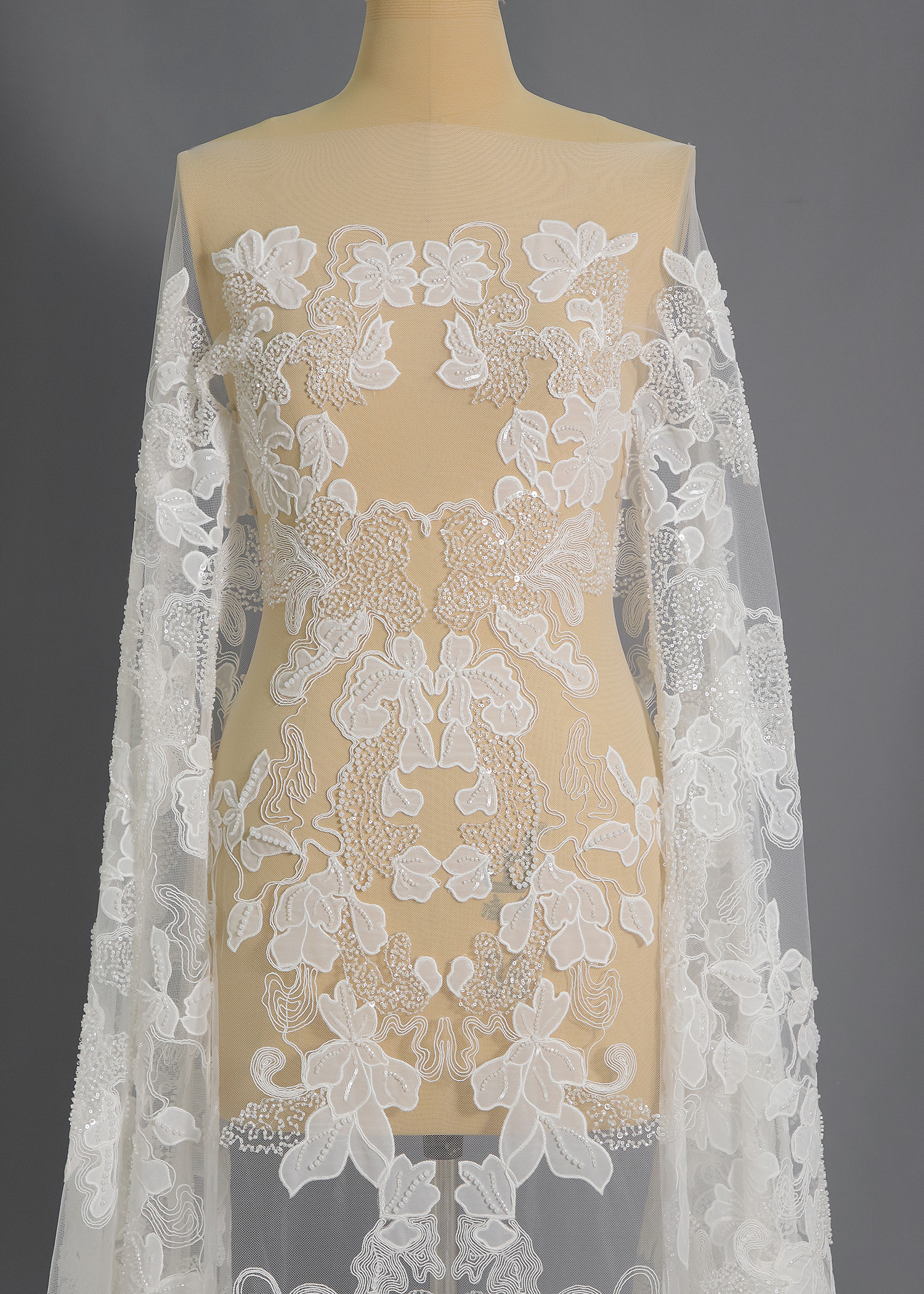 Yanzi corded bead embroidered lace with sequin  (YZC020)