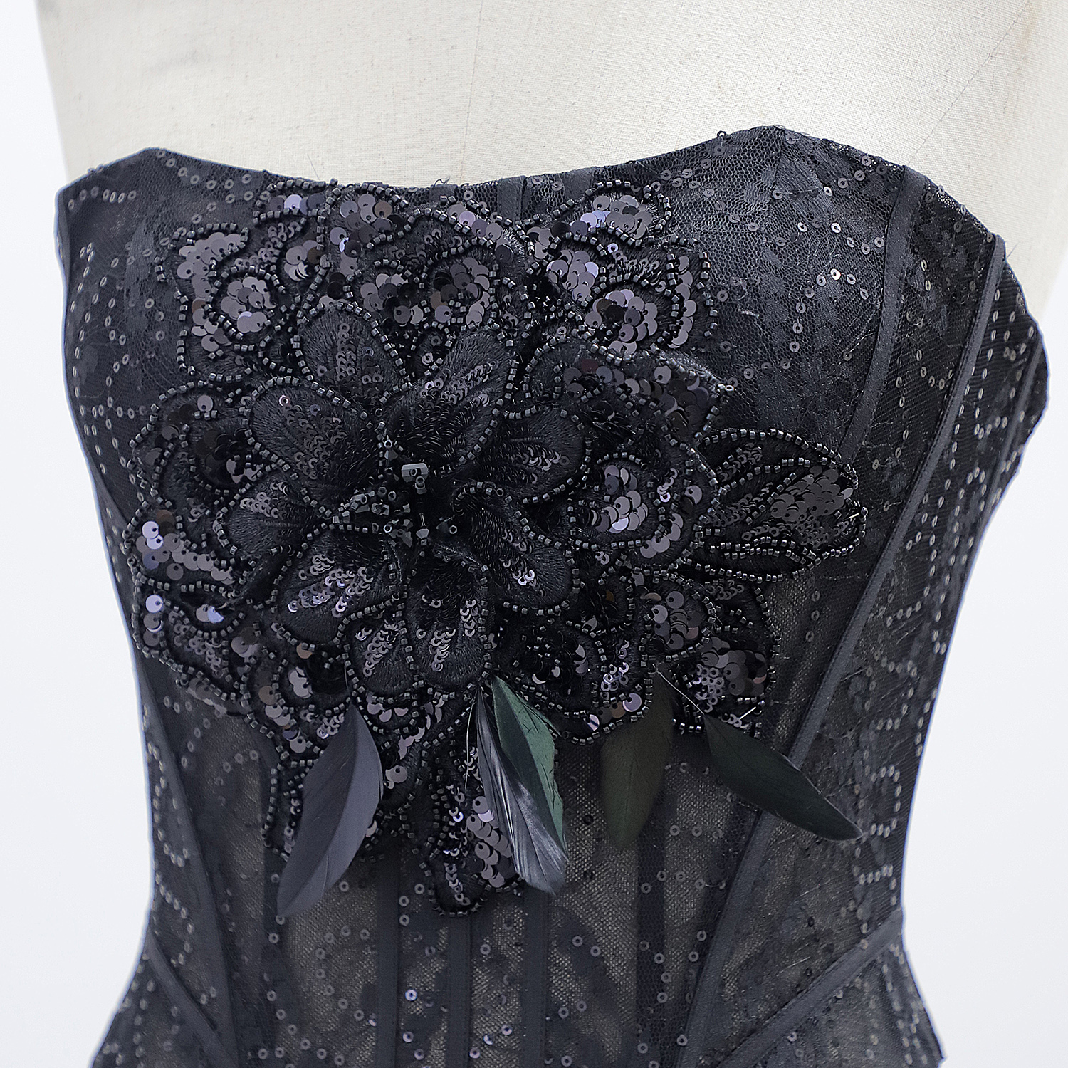 Yanzi Handmade 3d Flower Sequin Beads Applique for Dress Clothing Accessories (YZLQ007）