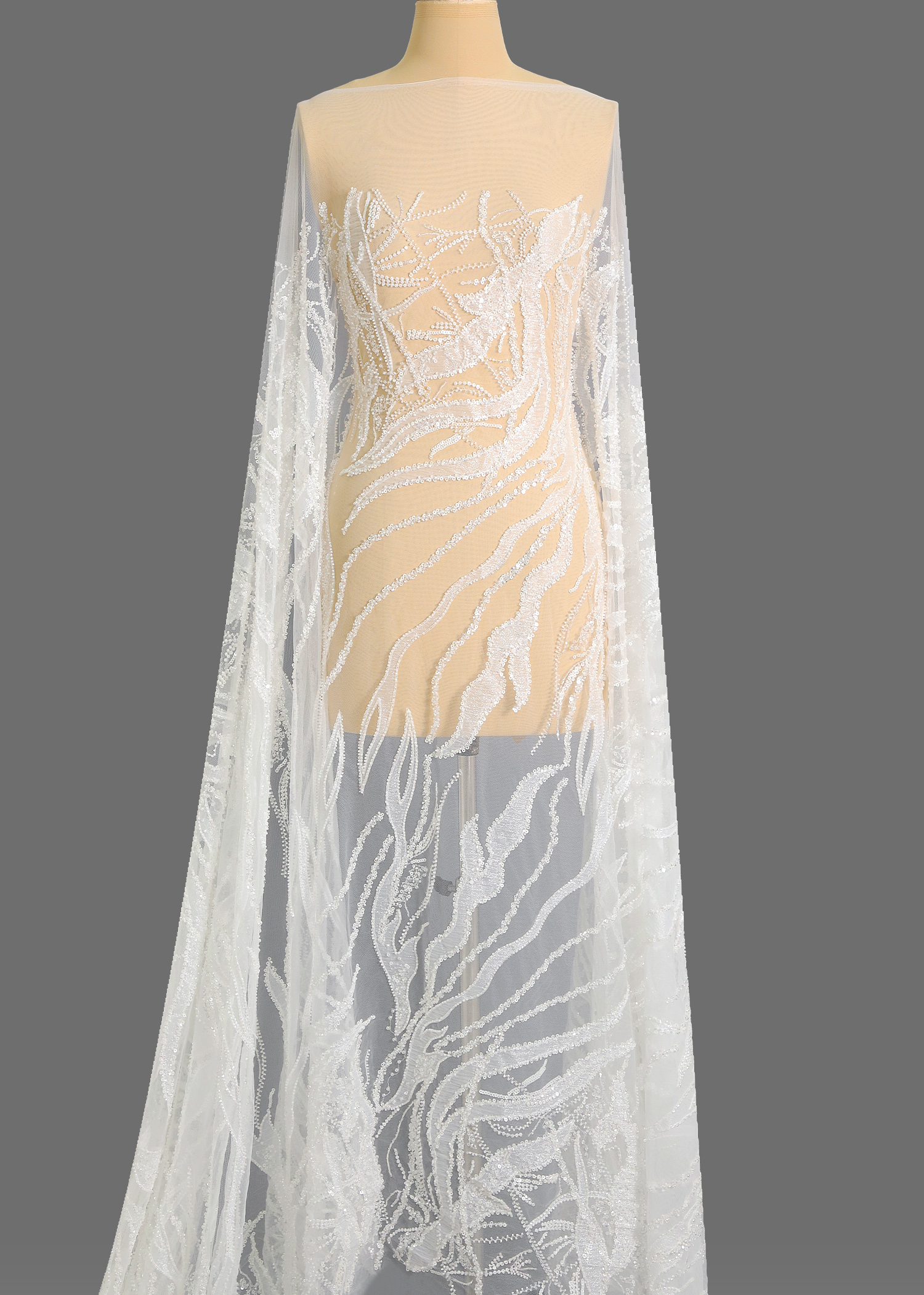 Yanzi floral Laser beaded sequin embroidered lace (YZZX345)