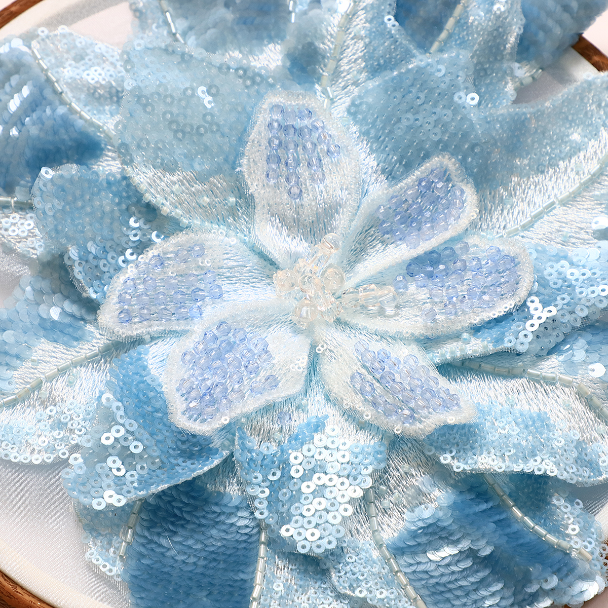 Yanzi Handmade 3d Flower Sequin Beads Applique(YZDH063)