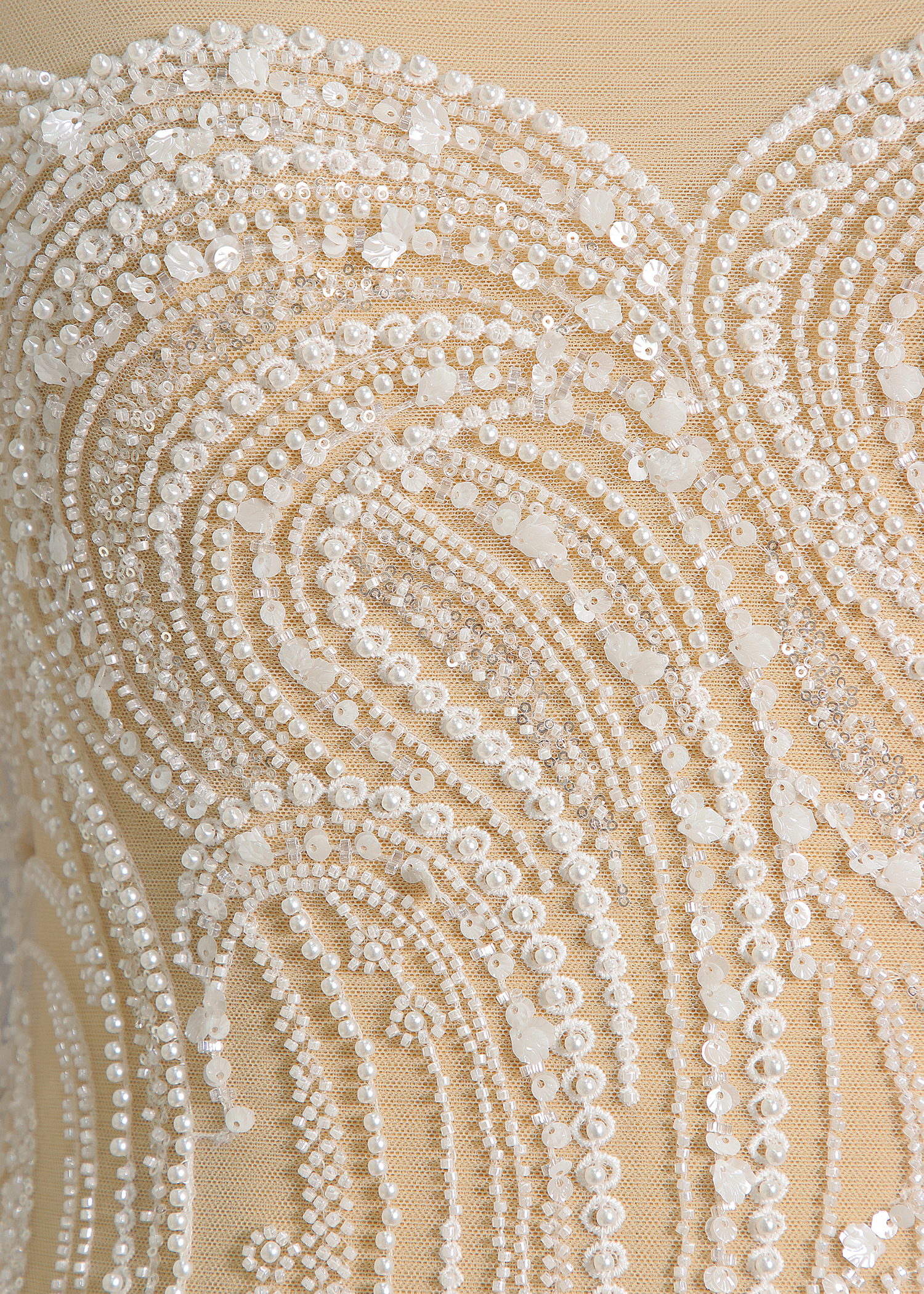 Yanzi bridal fabric luxury embroidery beads sequins lace (YZZX1047)