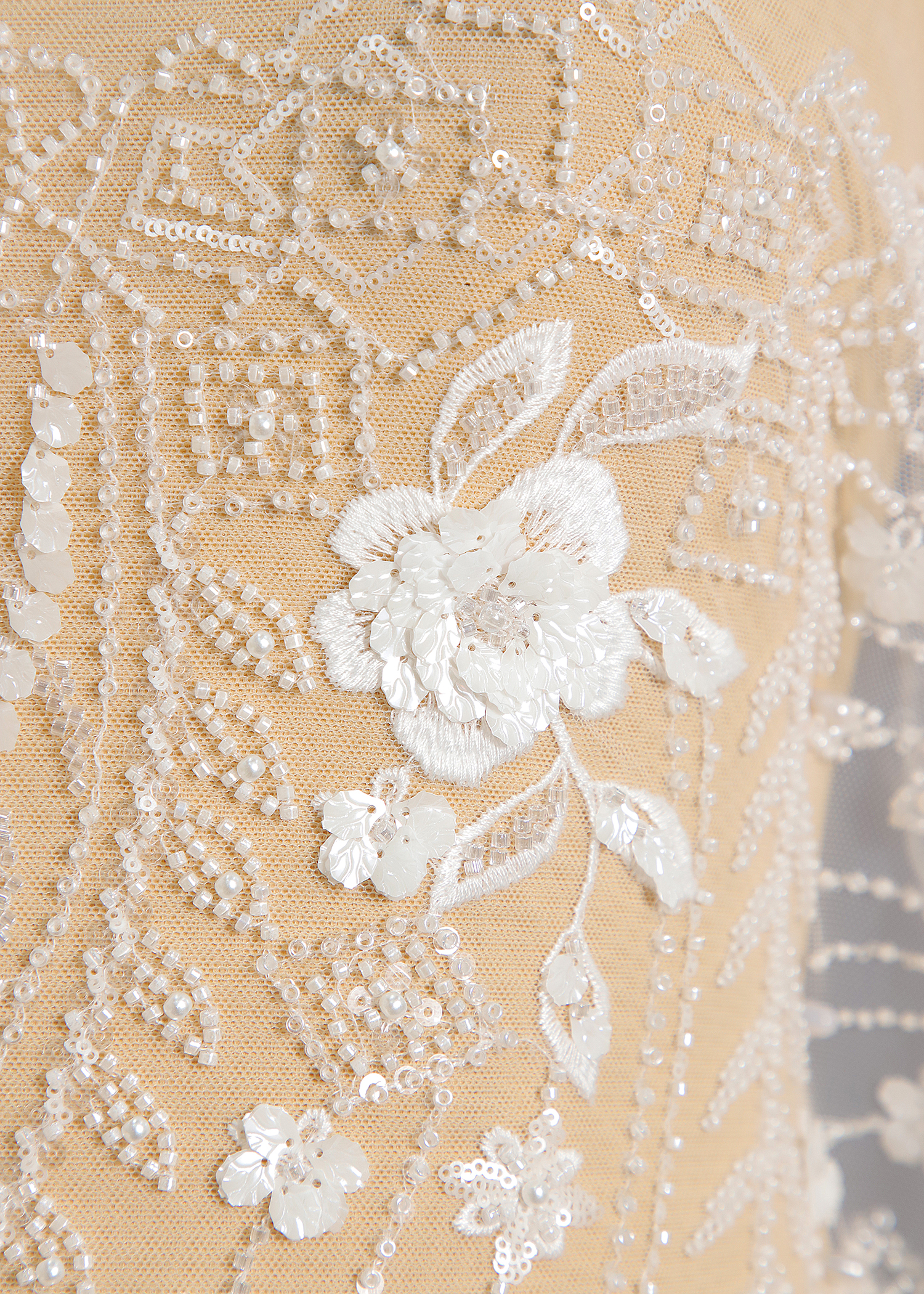 Yanzi bridal fabric luxury embroidery beads sequins lace (YZZX1050)