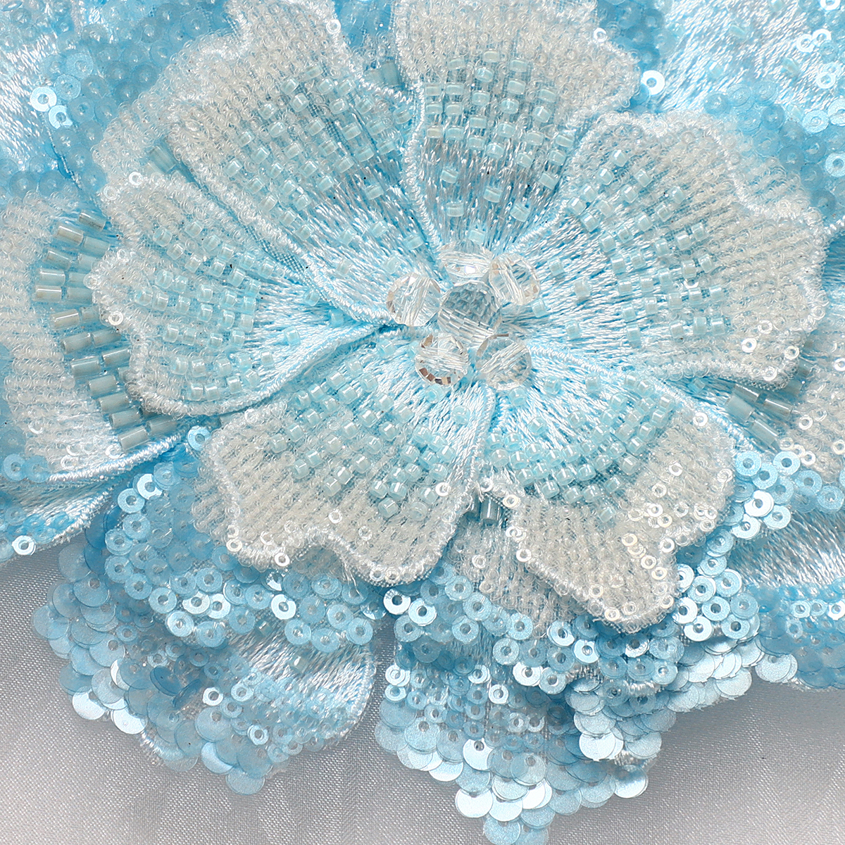 Yanzi Handmade 3d Flower Sequin Beads Applique(YZDH065)