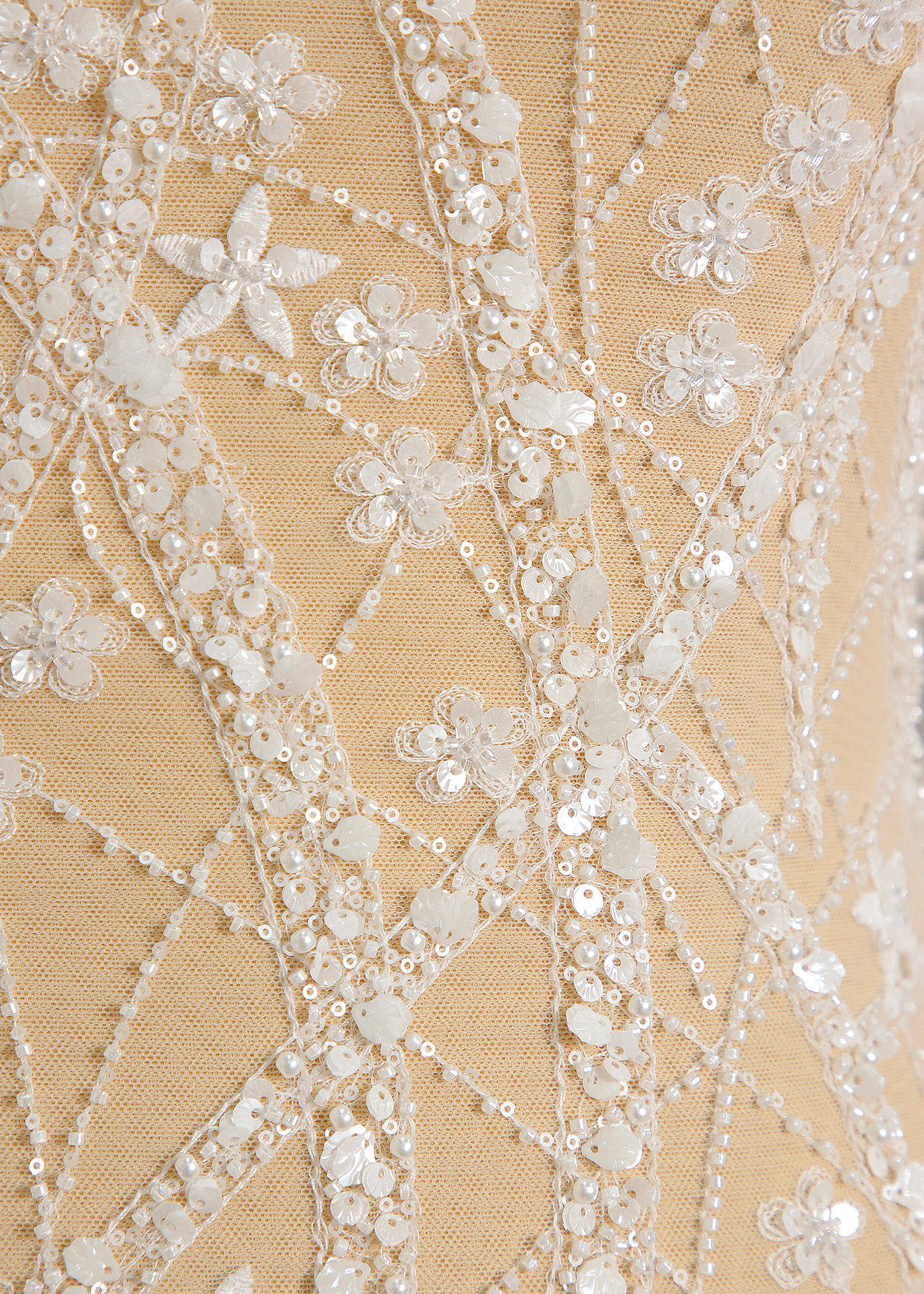 Yanzi bridal fabric luxury embroidery beads sequins lace (YZZX1046)