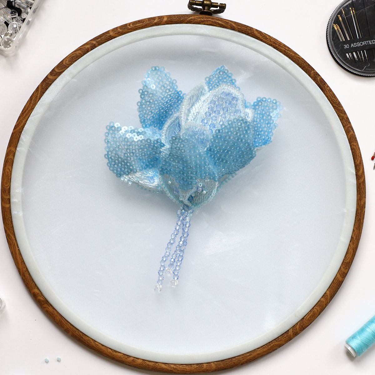 Yanzi Handmade 3d Flower Sequin Beads Applique(YZDH062)