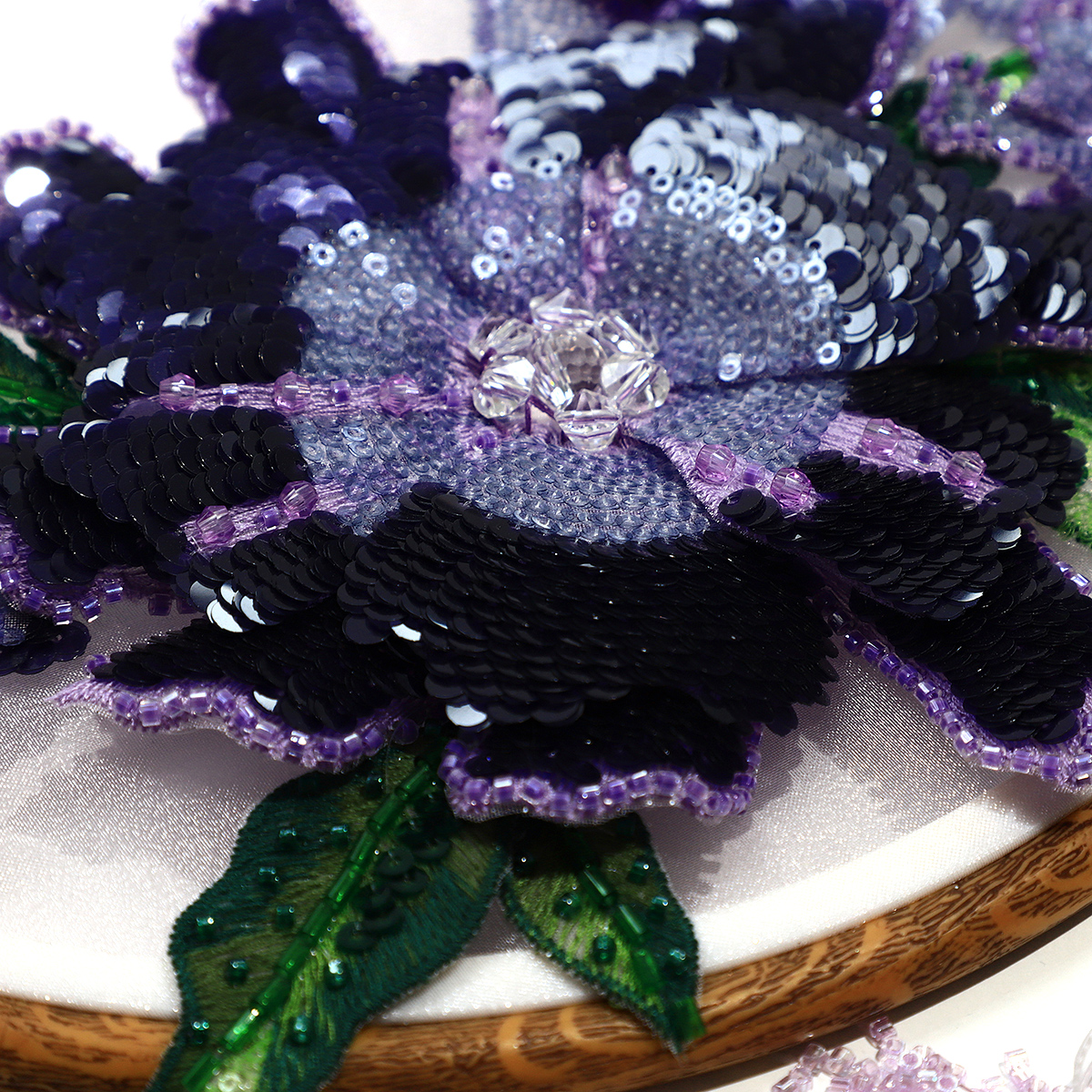 Yanzi Handmade 3d Flower Sequin Beads Applique(YZDH056)