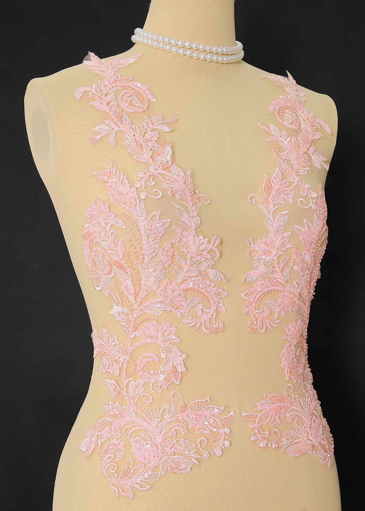 Yanzi beaded sequin embroidery applique floral (YZOH204)