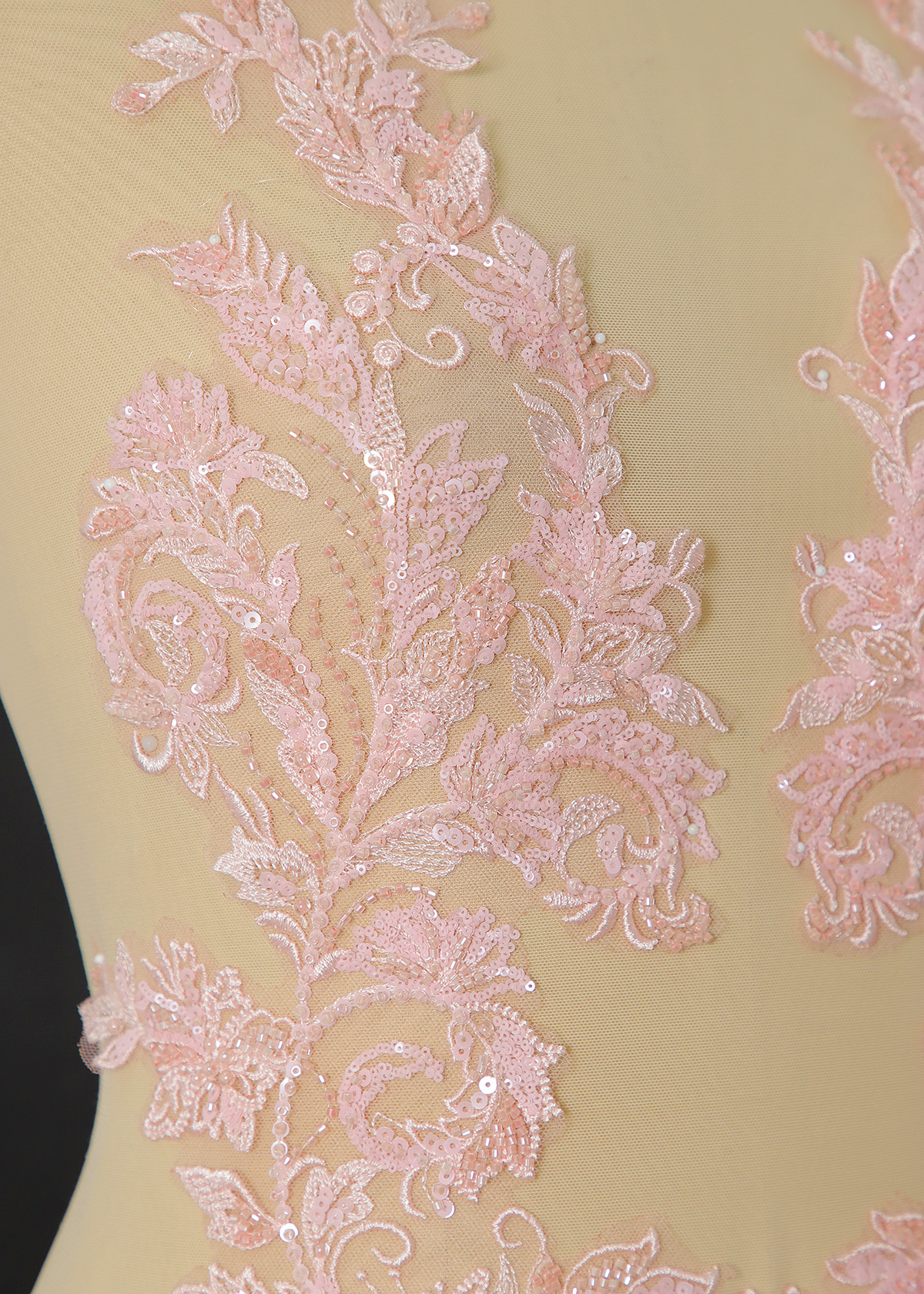 Yanzi beaded sequin embroidery applique floral (YZOH204)