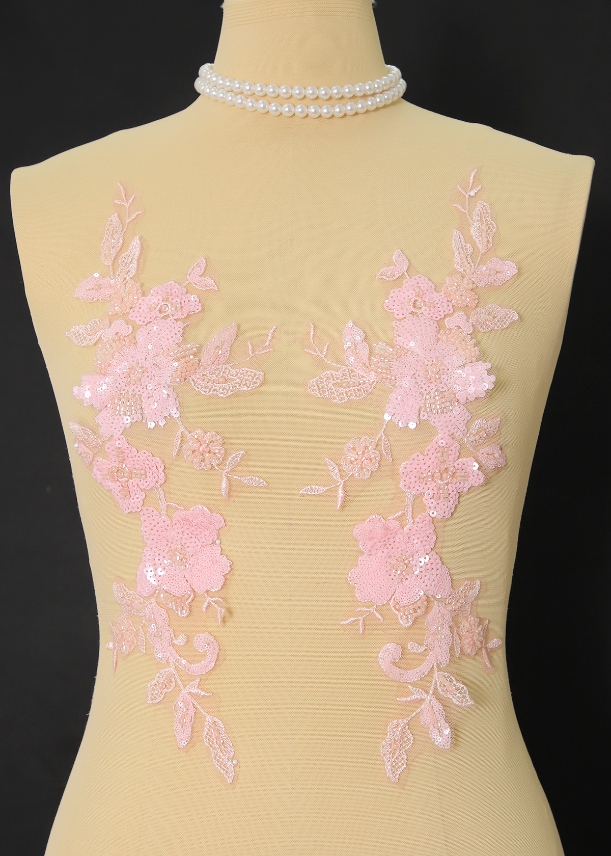 Yanzi beaded sequin embroidery applique floral (YZOH205)