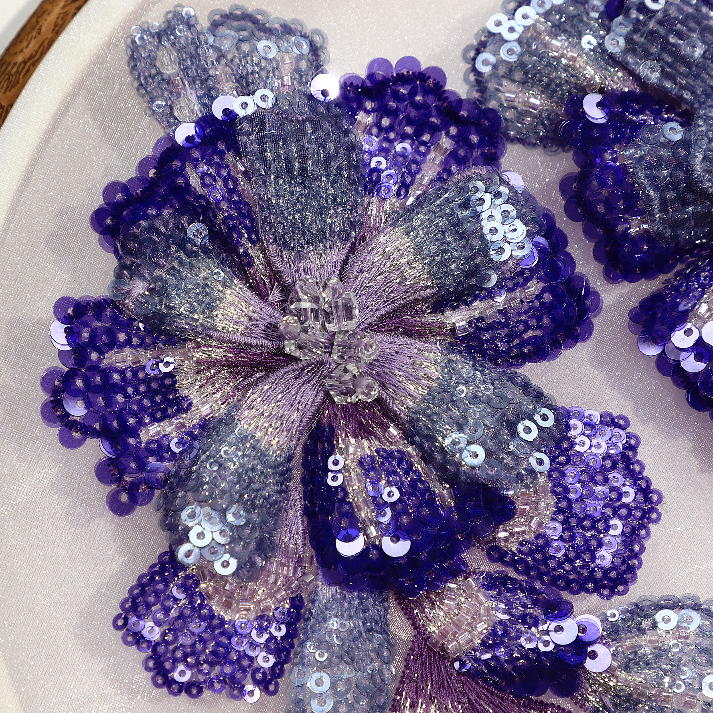Yanzi Handmade 3d Flower Sequin Beads Applique(YZDH044)