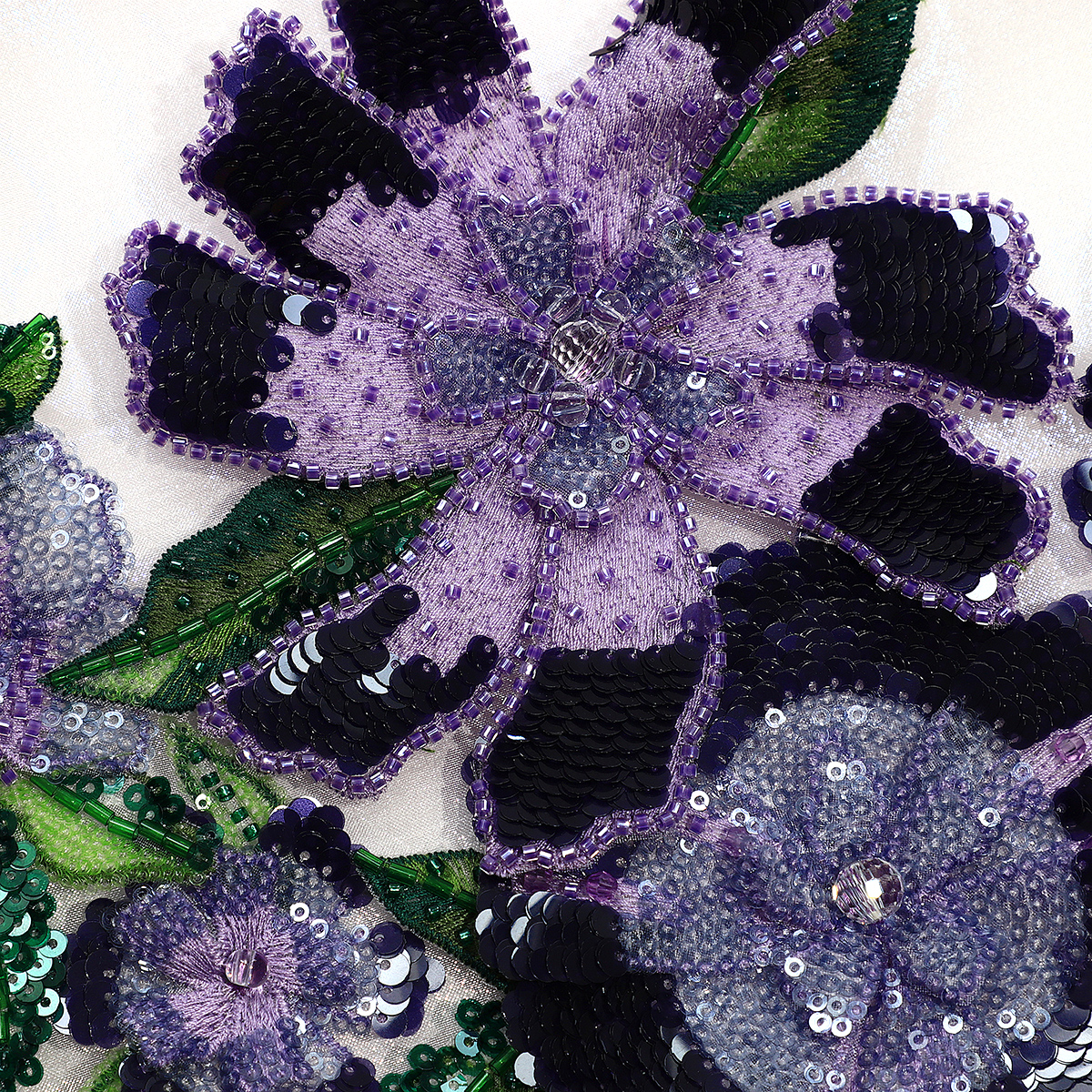 Yanzi Handmade 3d Flower Sequin Beads Applique(YZDH057)