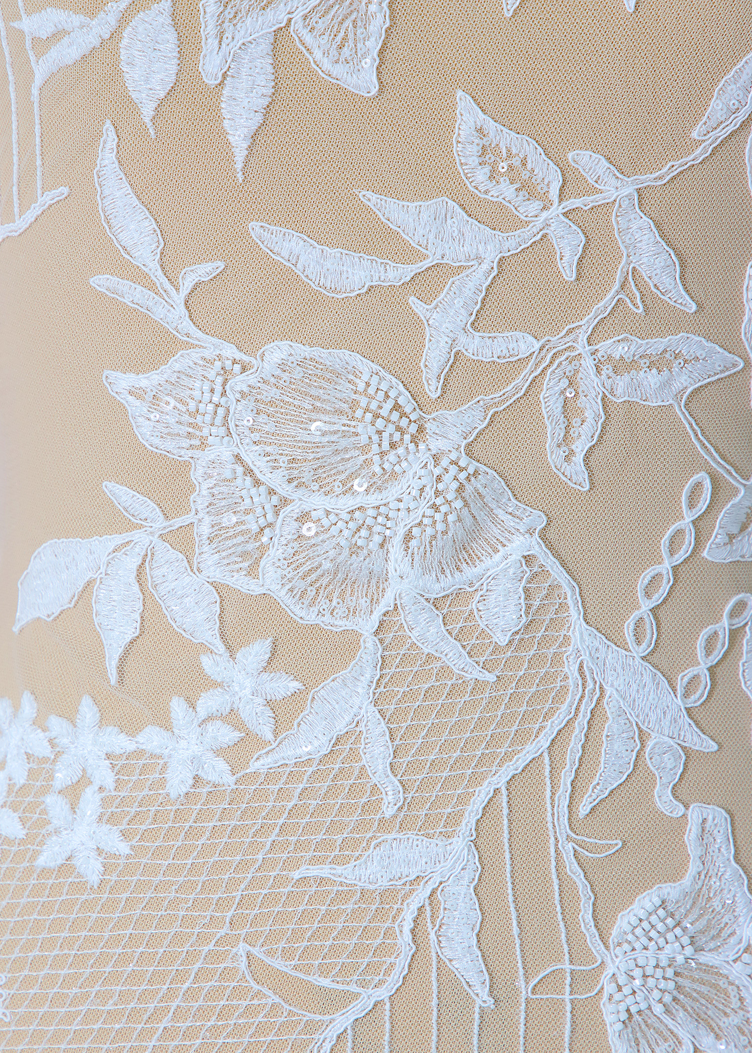 Yanzi corded bead embroidered lace with sequin  (YZC016)