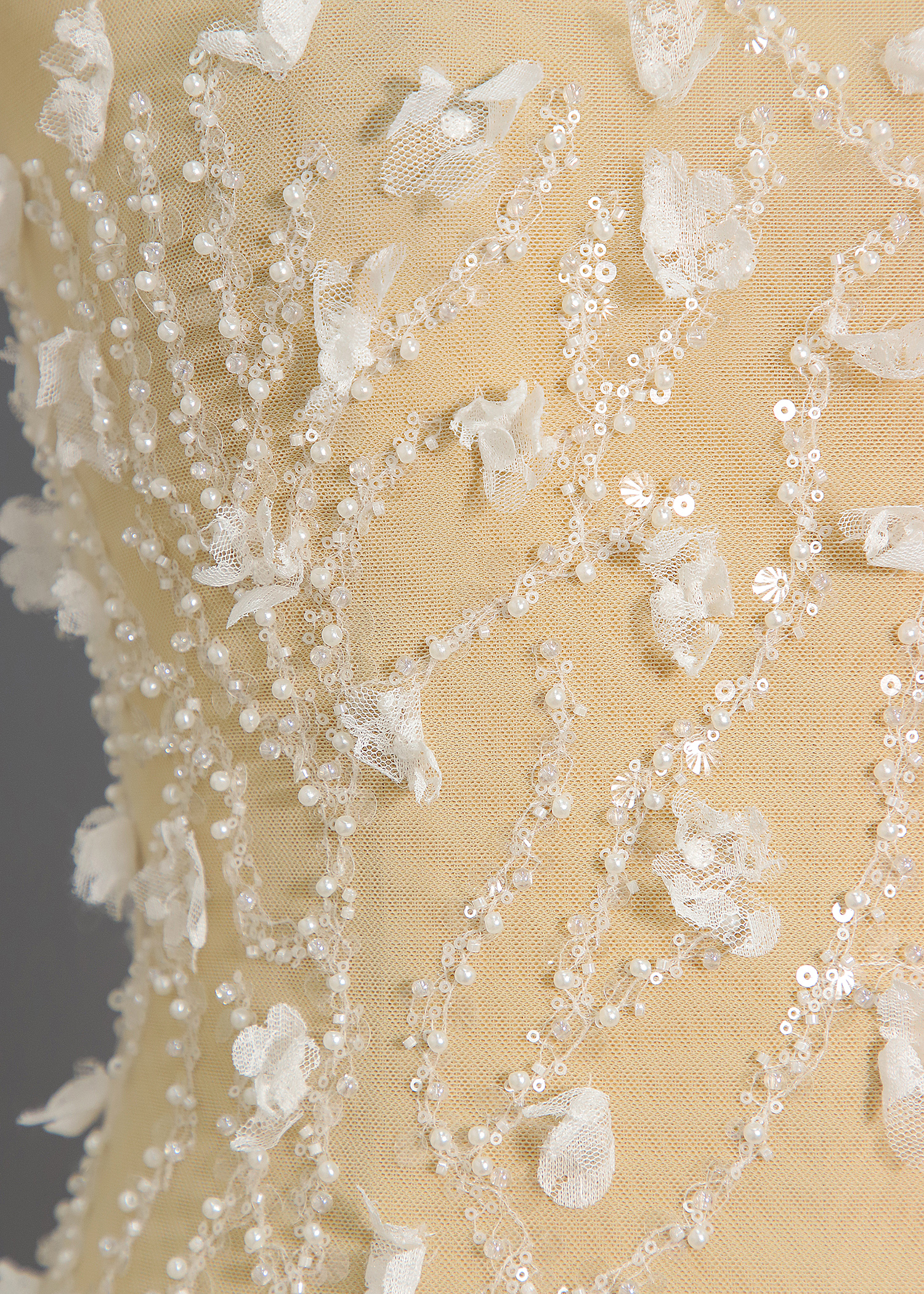 Yanzi bridal fabric luxury embroidery beads sequins lace (YZZX1063-2)