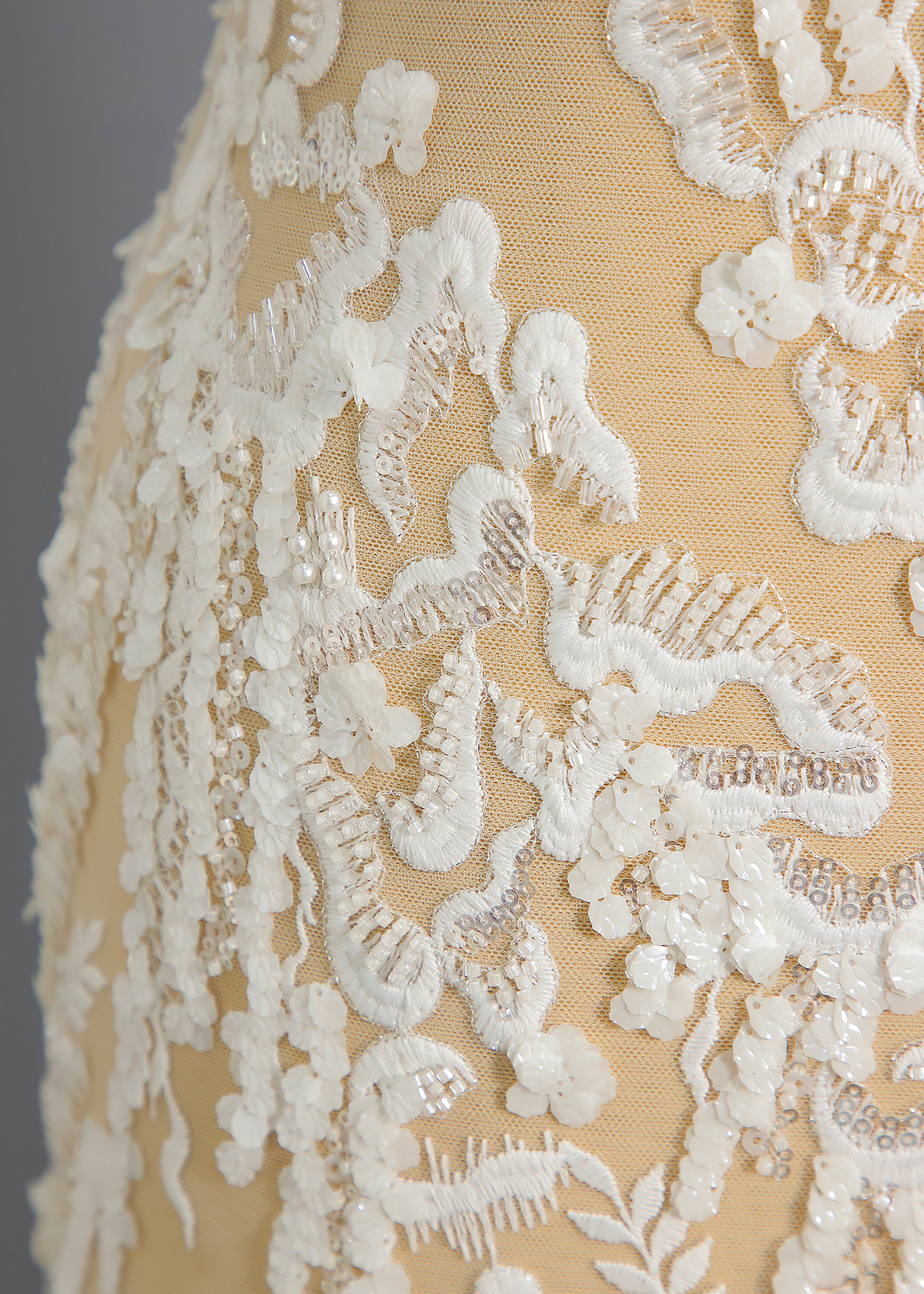 Yanzi bridal fabric luxury embroidery beads sequins lace (YZZX1060)