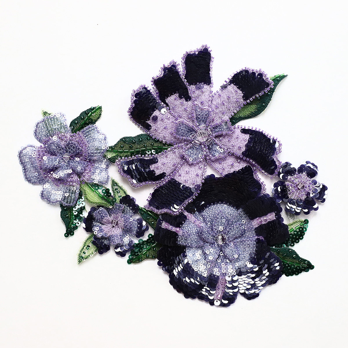 Yanzi Handmade 3d Flower Sequin Beads Applique(YZDH057)
