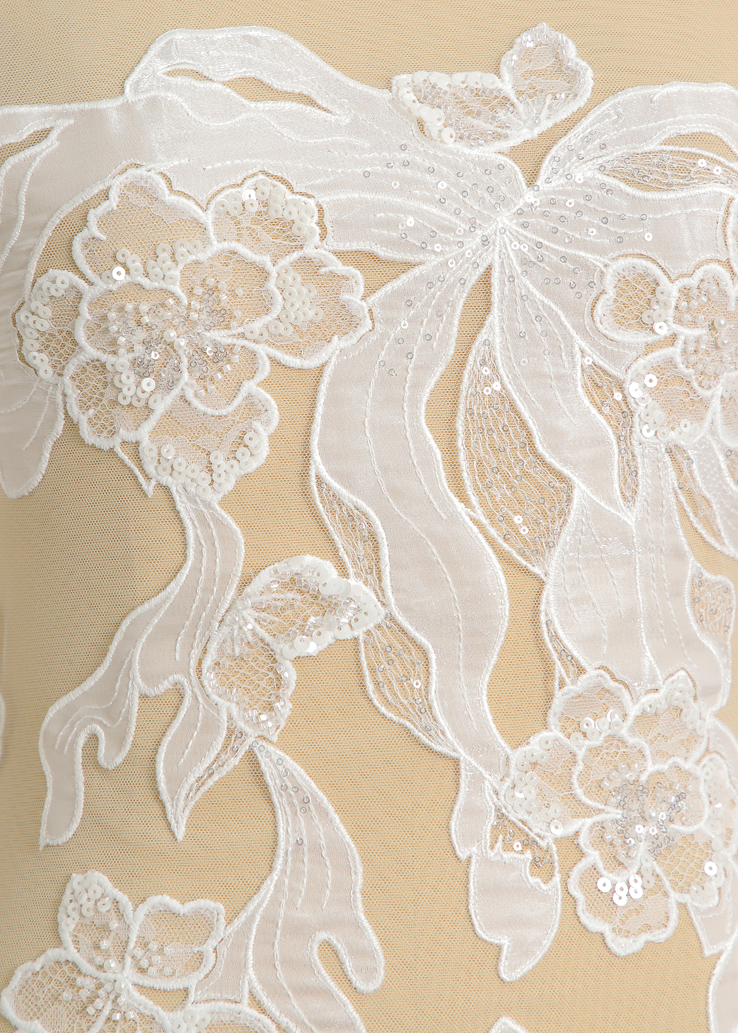 Yanzi bridal fabric luxury embroidery beads sequins lace (YZZX1052)