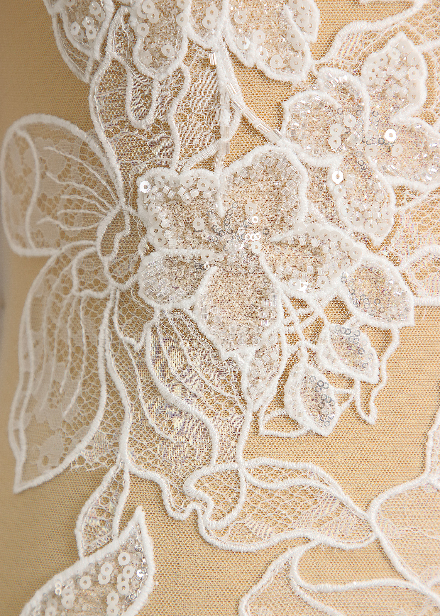 Yanzi bridal fabric luxury embroidery beads sequins lace (YZZX1053)