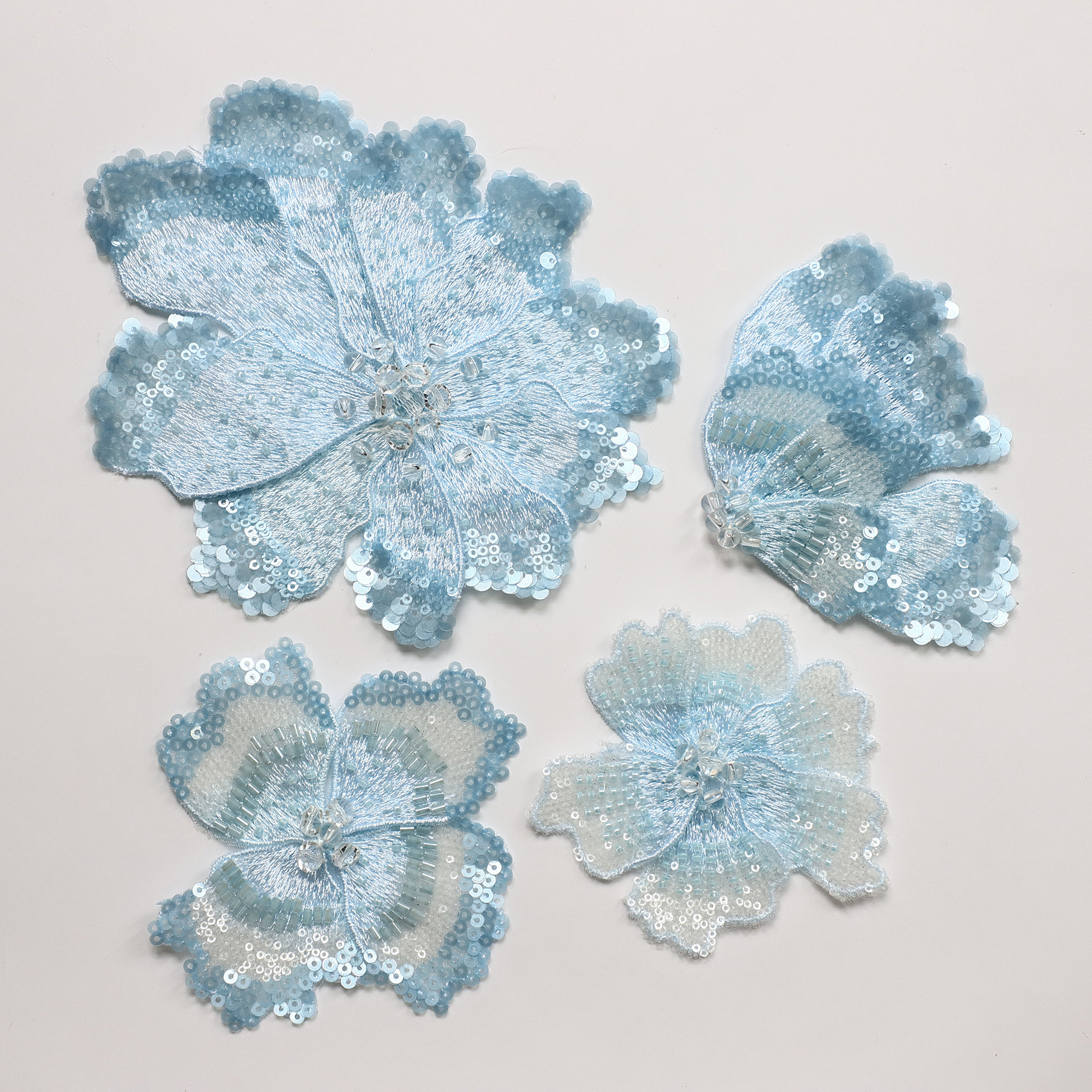 Yanzi Handmade 3d Flower Sequin Beads Applique(YZDH055)