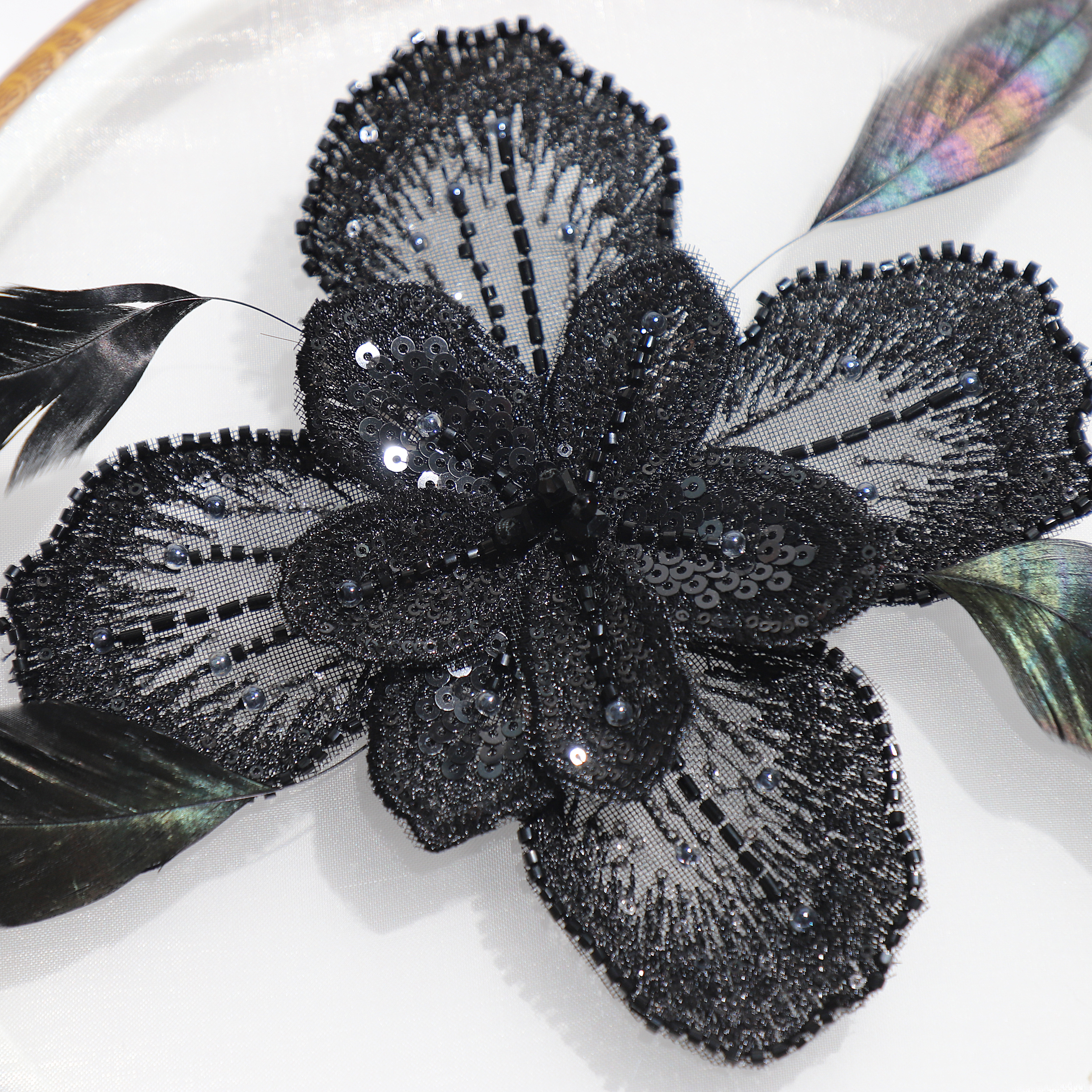 Yanzi Handmade 3d Flower Sequin Beads Applique(YZDH031)