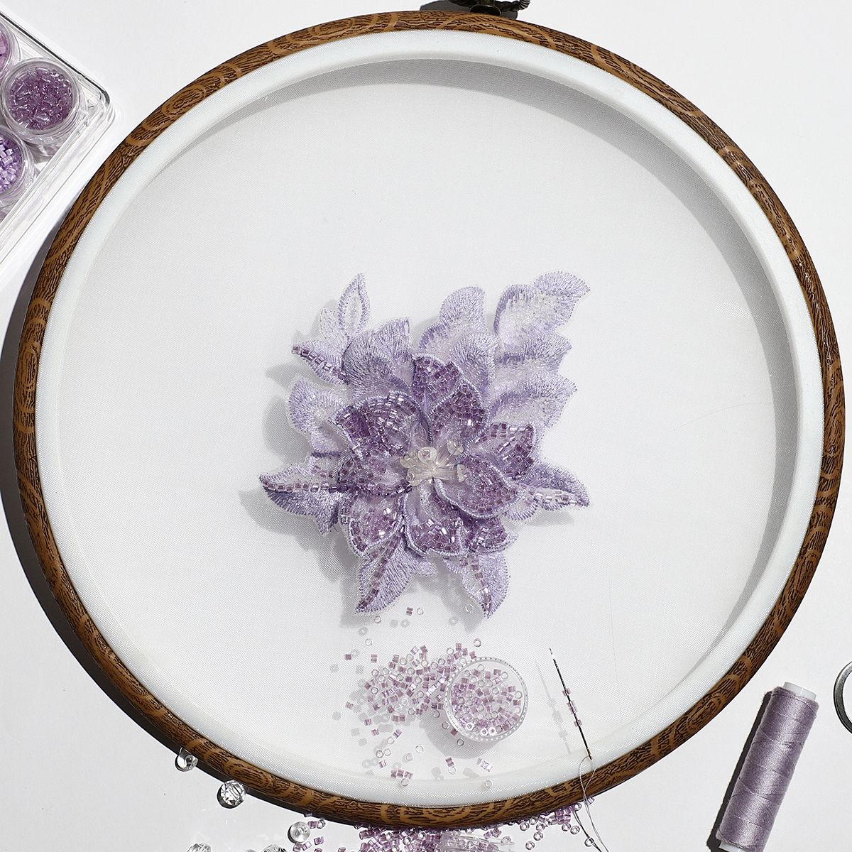 Yanzi Handmade 3d Flower Sequin Beads Applique(YZLQ024)