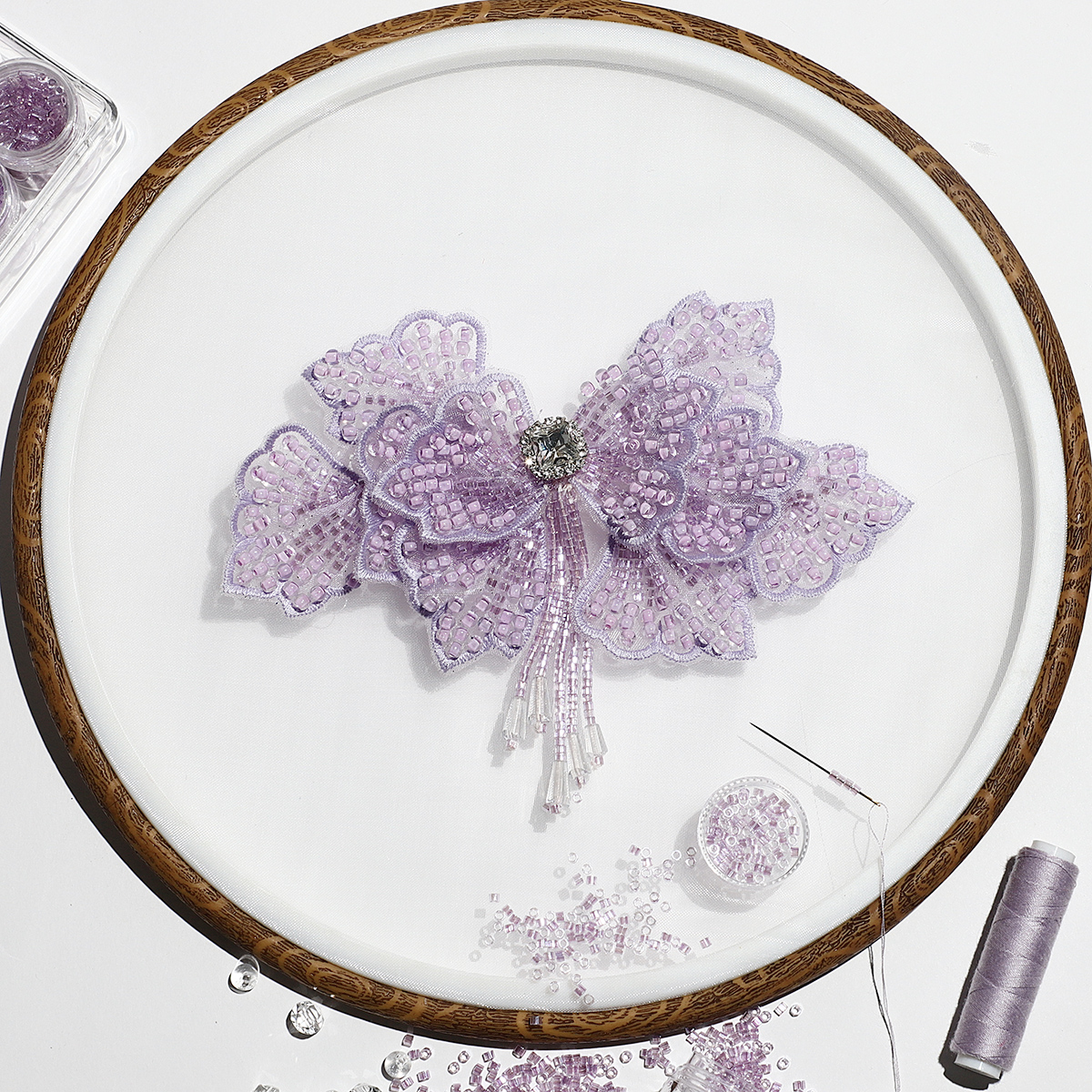 Yanzi Handmade 3d Flower Sequin Beads Applique(YZLQ019)