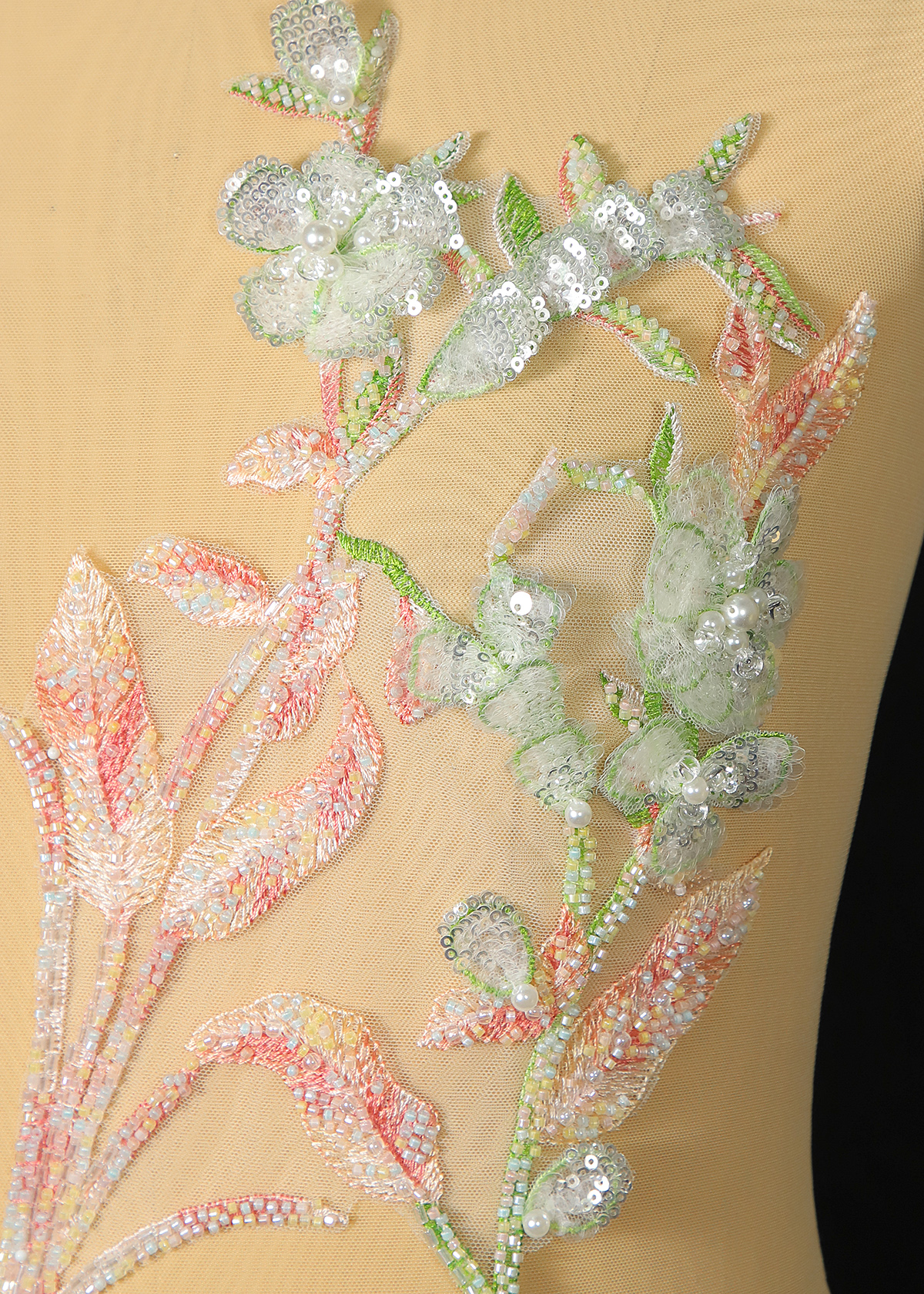 Yanzi Handmade 3d Flower Sequin Beads Applique(YZX217)