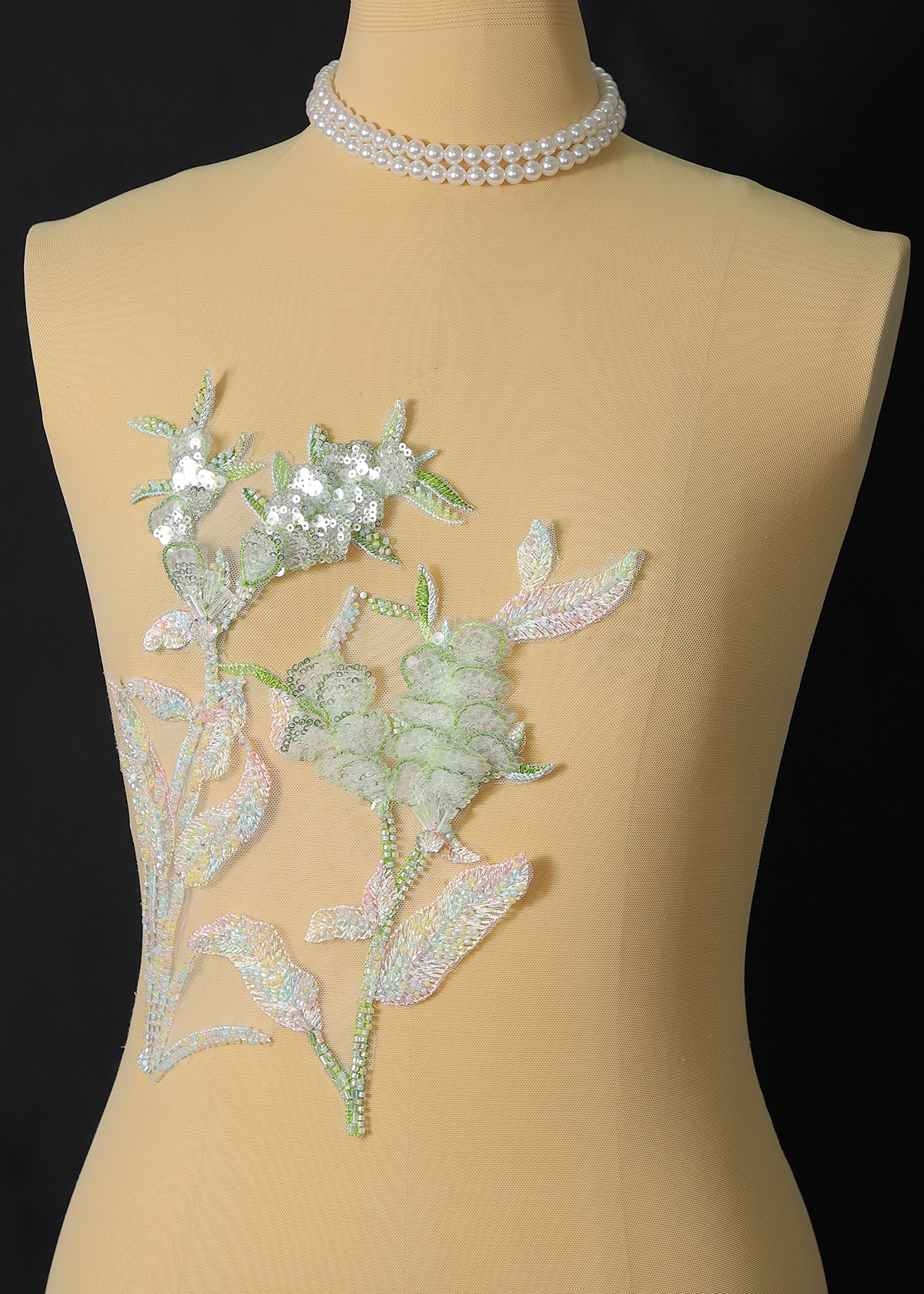 Yanzi Handmade 3d Flower Sequin Beads Applique(YZX212)
