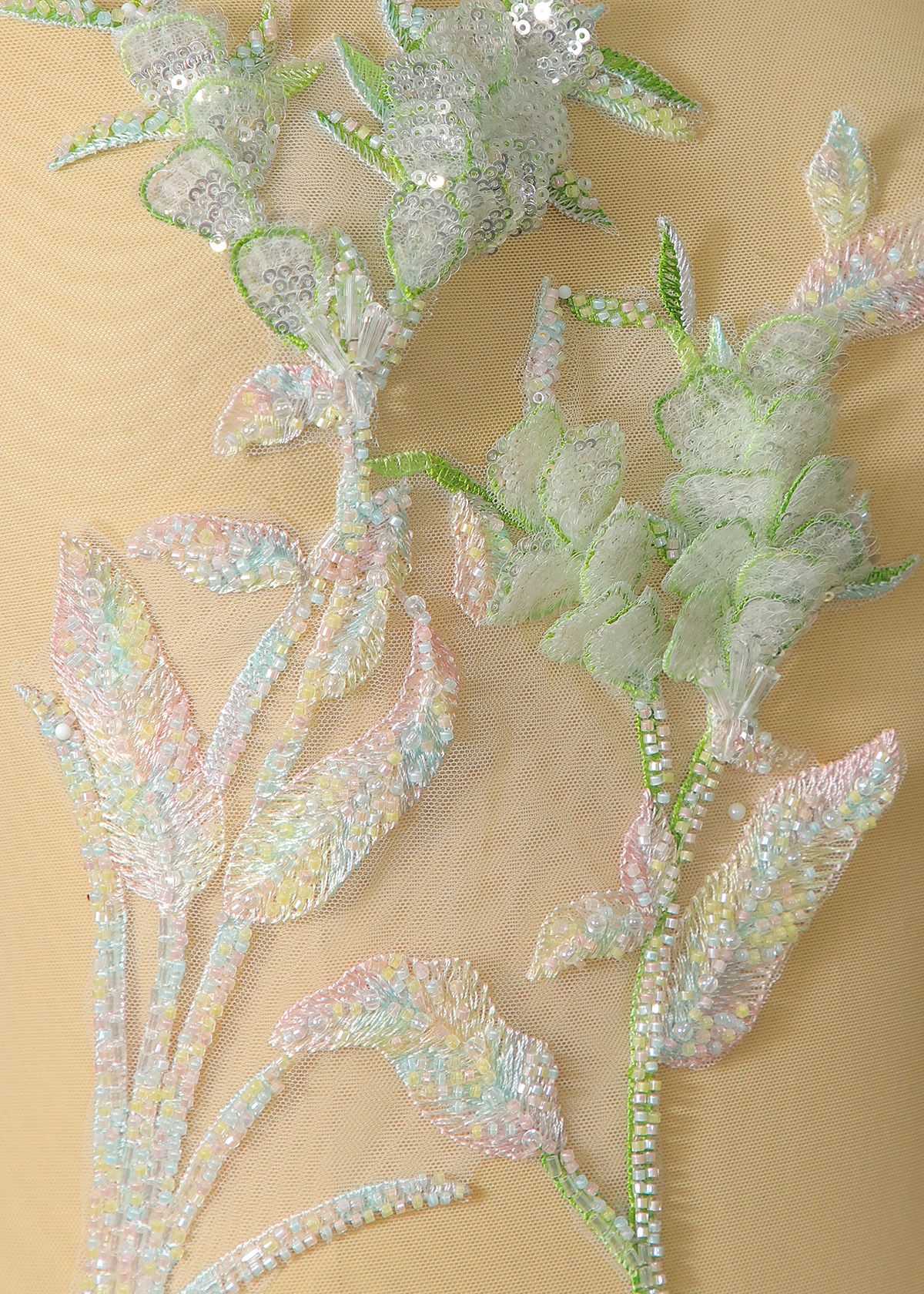 Yanzi Handmade 3d Flower Sequin Beads Applique(YZX212)