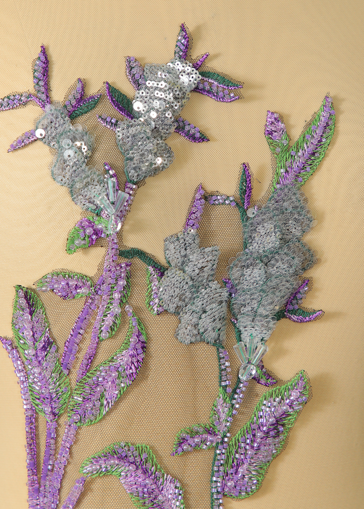 Yanzi Handmade 3d Flower Sequin Beads Applique(YZX212)